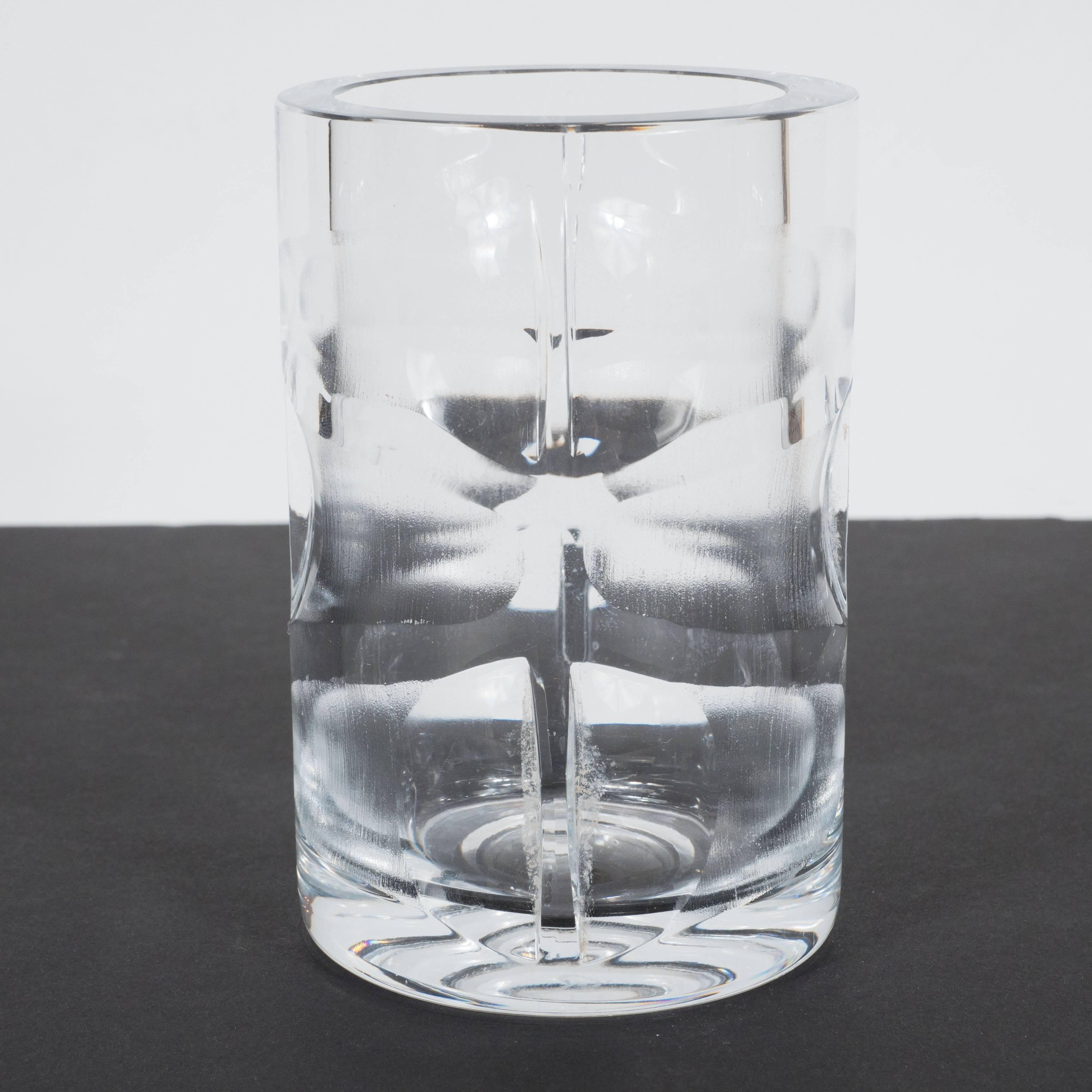 Late 20th Century Mid-Century Modern Vase in Clear Glass in the Style of Orrefors, circa 1970