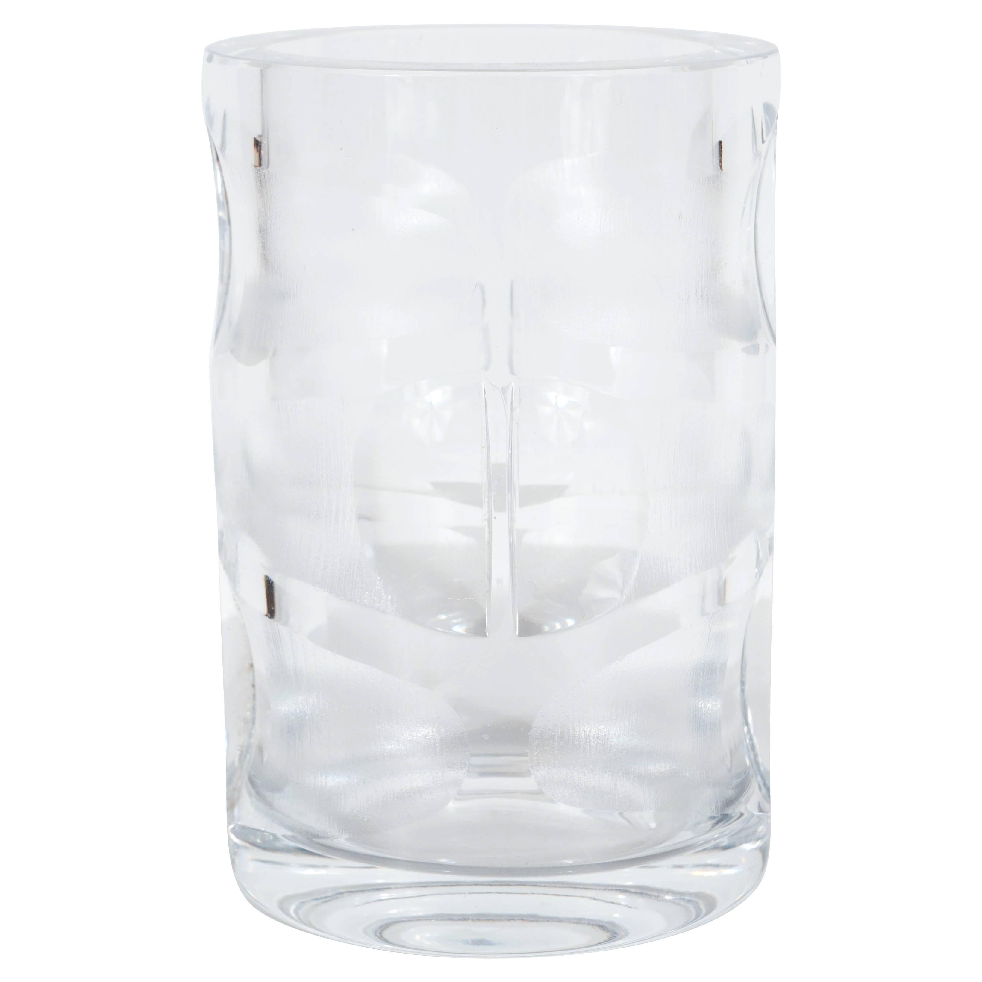 Mid-Century Modern Vase in Clear Glass in the Style of Orrefors, circa 1970
