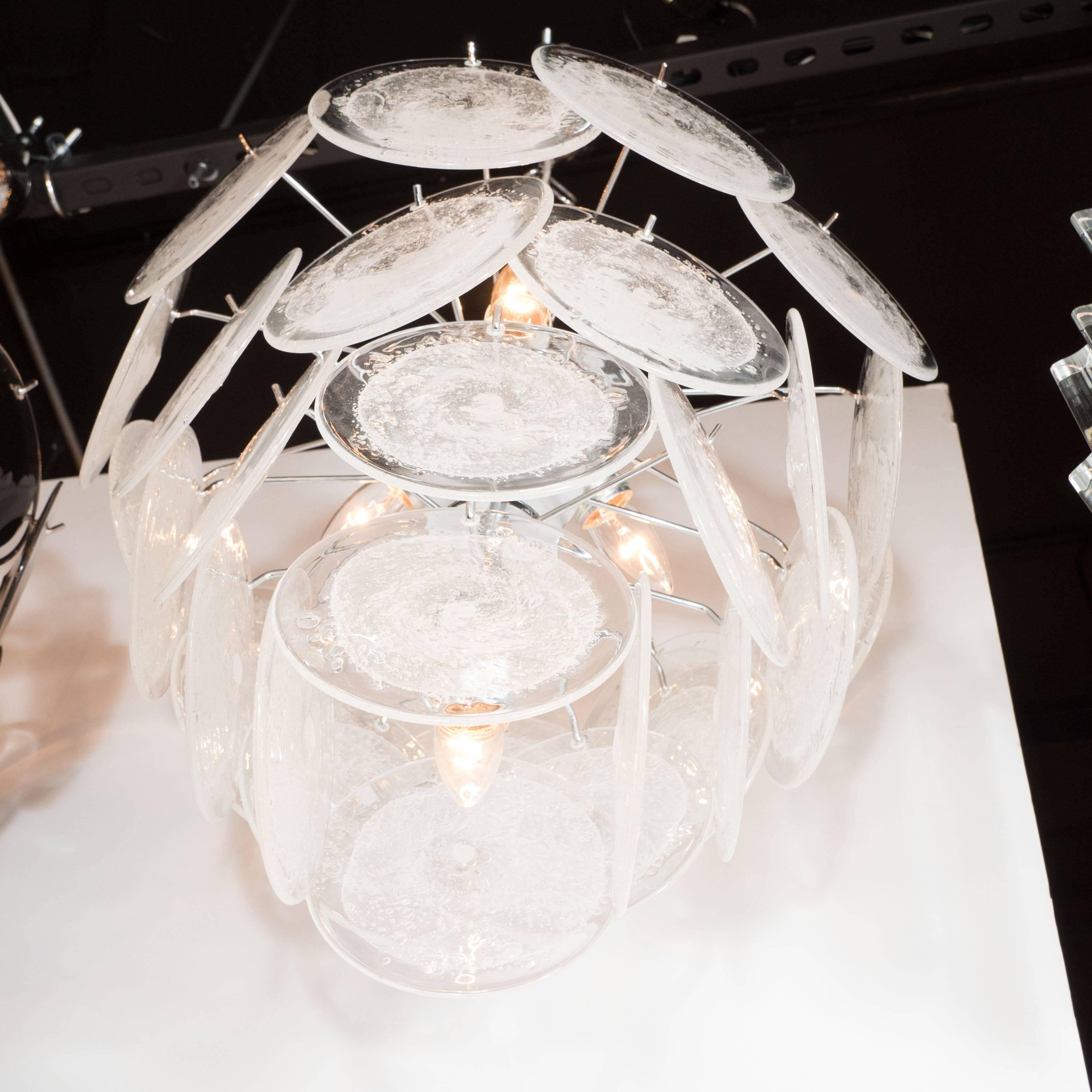 glass disc chandelier