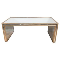 Mid-Century Modern Cocktail Table in Verre Églomisé and Giltwood, circa 1950