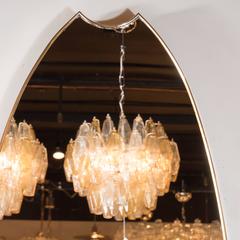 Gorgeous Italian Mid-Century Oval Wall Mirror with Polished Brass Frame