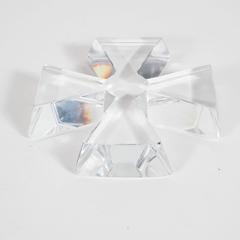 Mid-Century Modernist Baccarat Cross Shaped Paperweight # 2