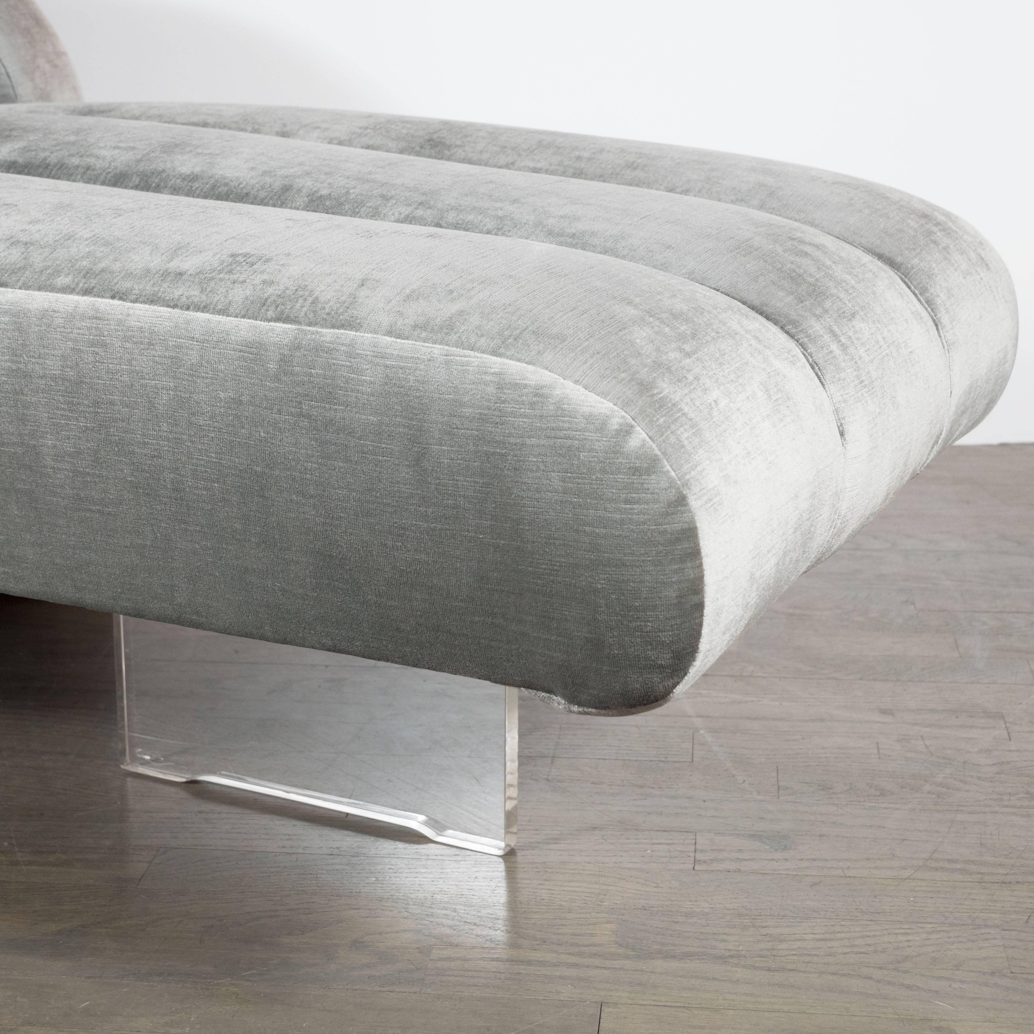 Luxe Mid-Century Velvet Chaise Longue from the Omnibus Series by Vladimir Kagan 2