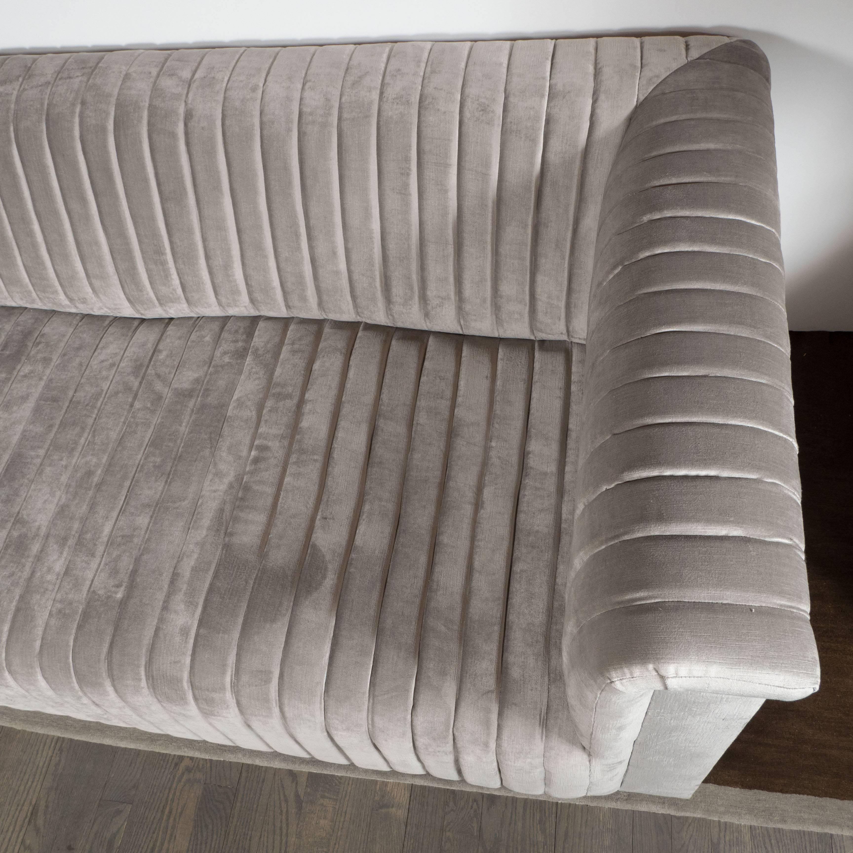 platinum velvet sofa