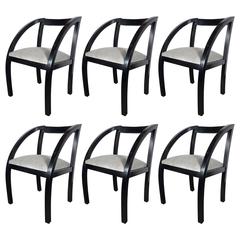 Set of Six Art Deco Machine Age Dining Chairs by the Modernage Company