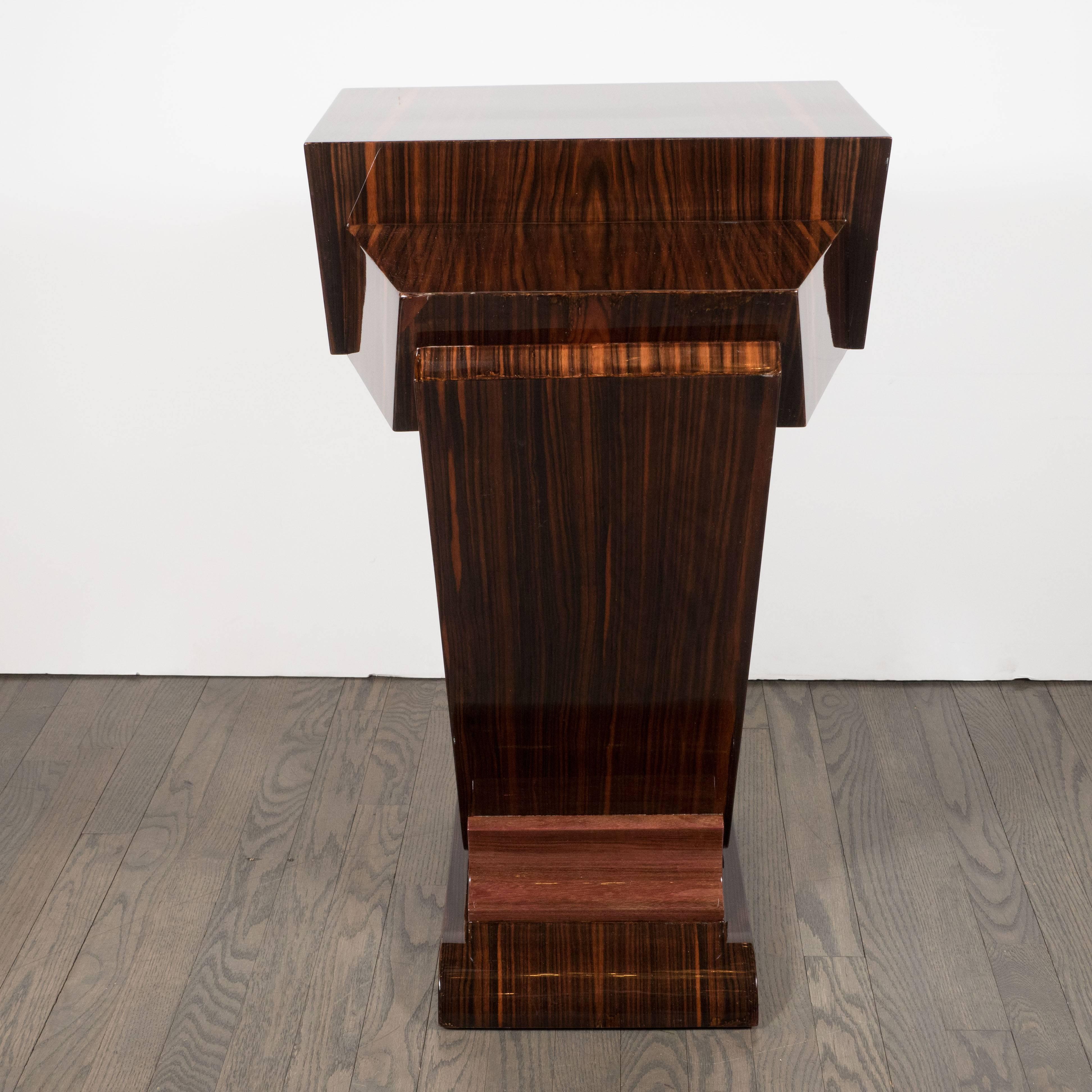  Art Deco Skyscraper Style Console Table in Book-Matched Macassar 3