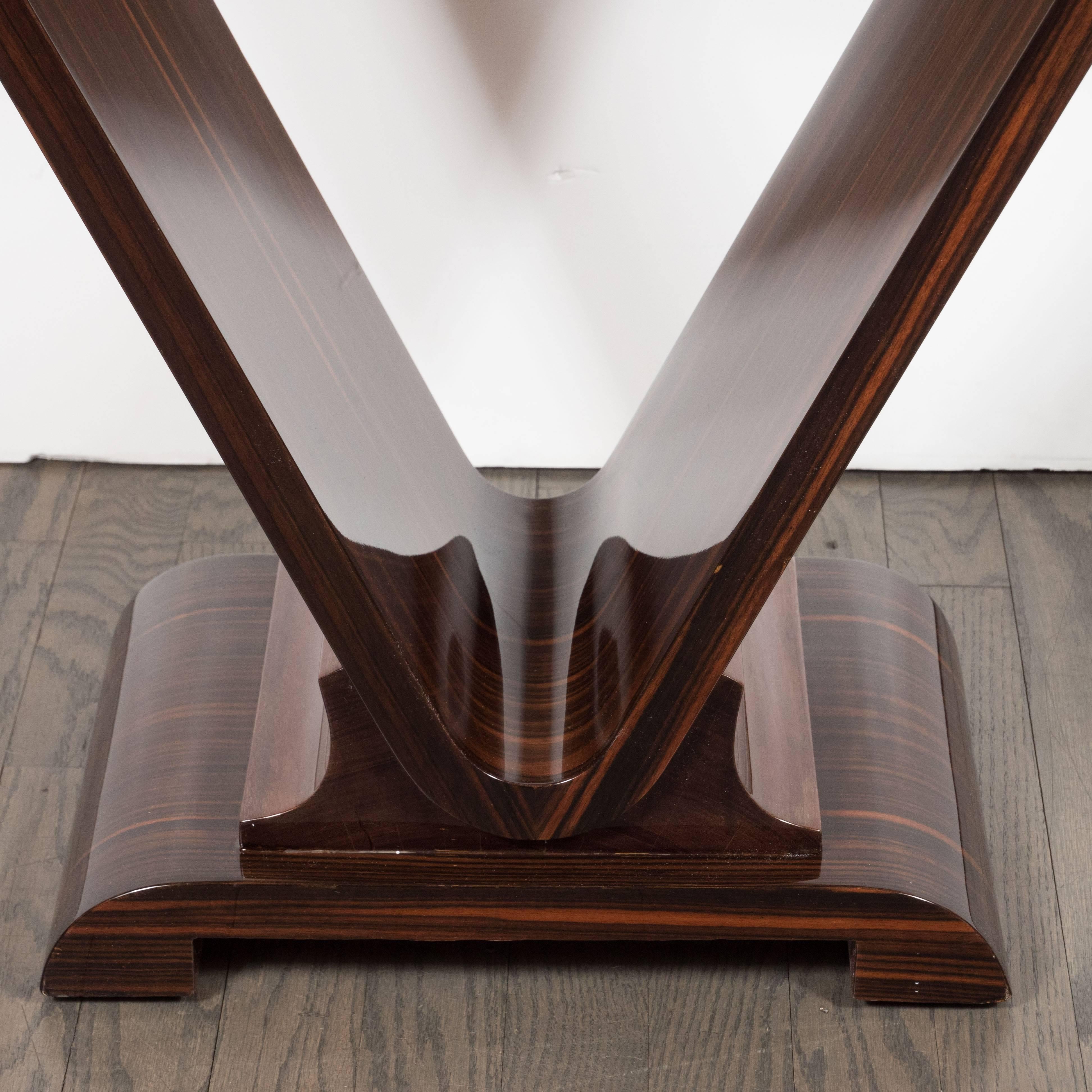  Art Deco Skyscraper Style Console Table in Book-Matched Macassar 1