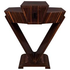 Art Deco Skyscraper Style Console Table in Book-Matched Macassar 5
