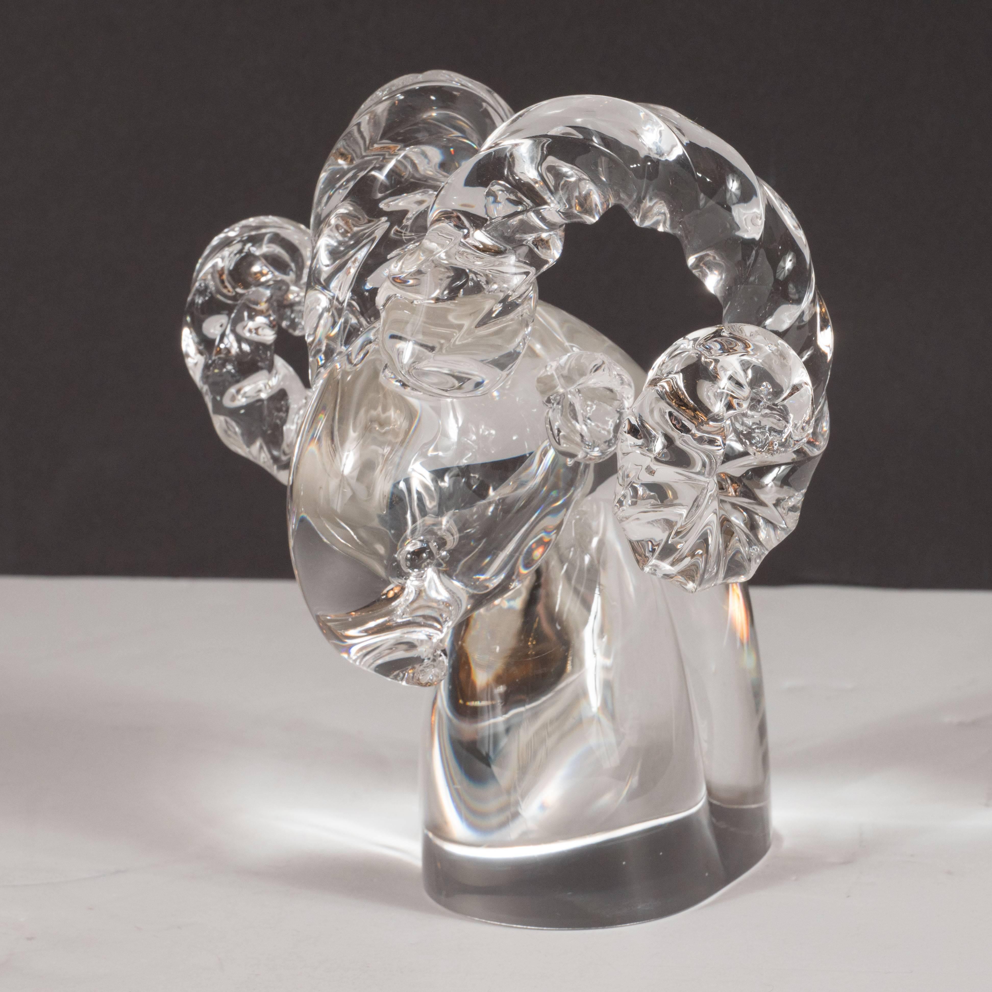 Blown Glass Mid-Century Cartier Murano Glass Protome Designed by Vetreria Archimede Seguso