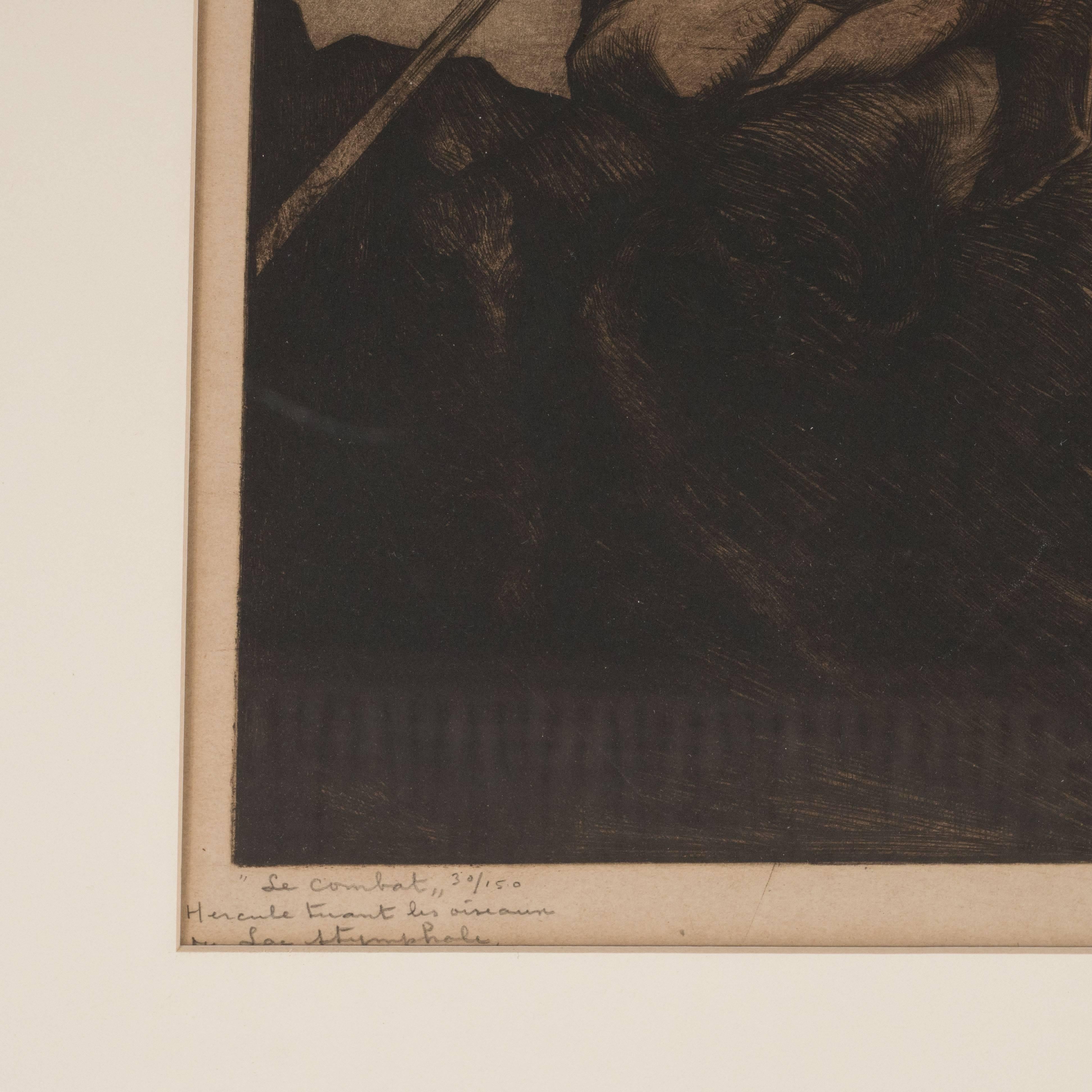 Art Deco Allegorical Etching Entitled 