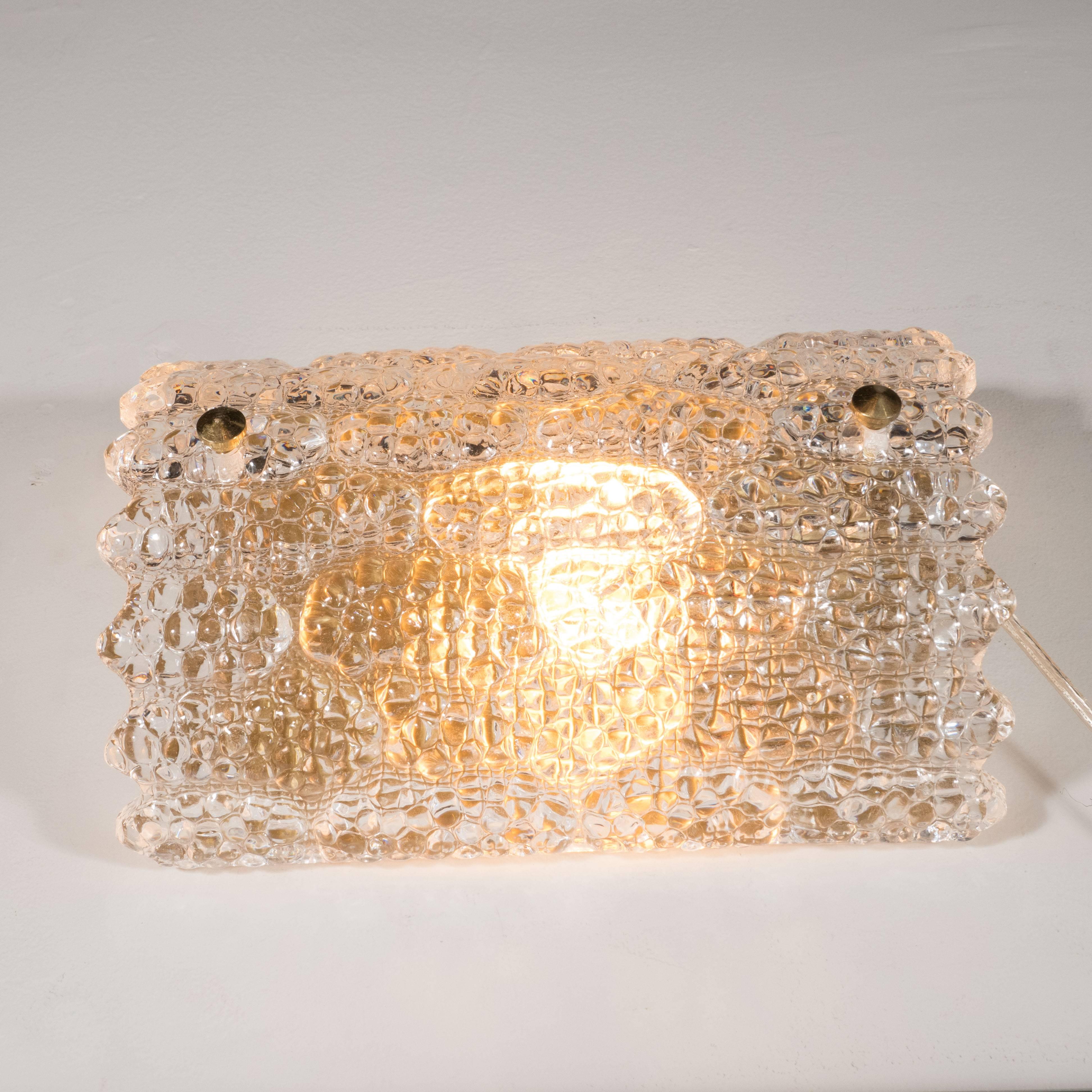Sophisticated Mid-Century Modernist Vanity Light by Carl Fagerlund for Orrefors In Excellent Condition In New York, NY