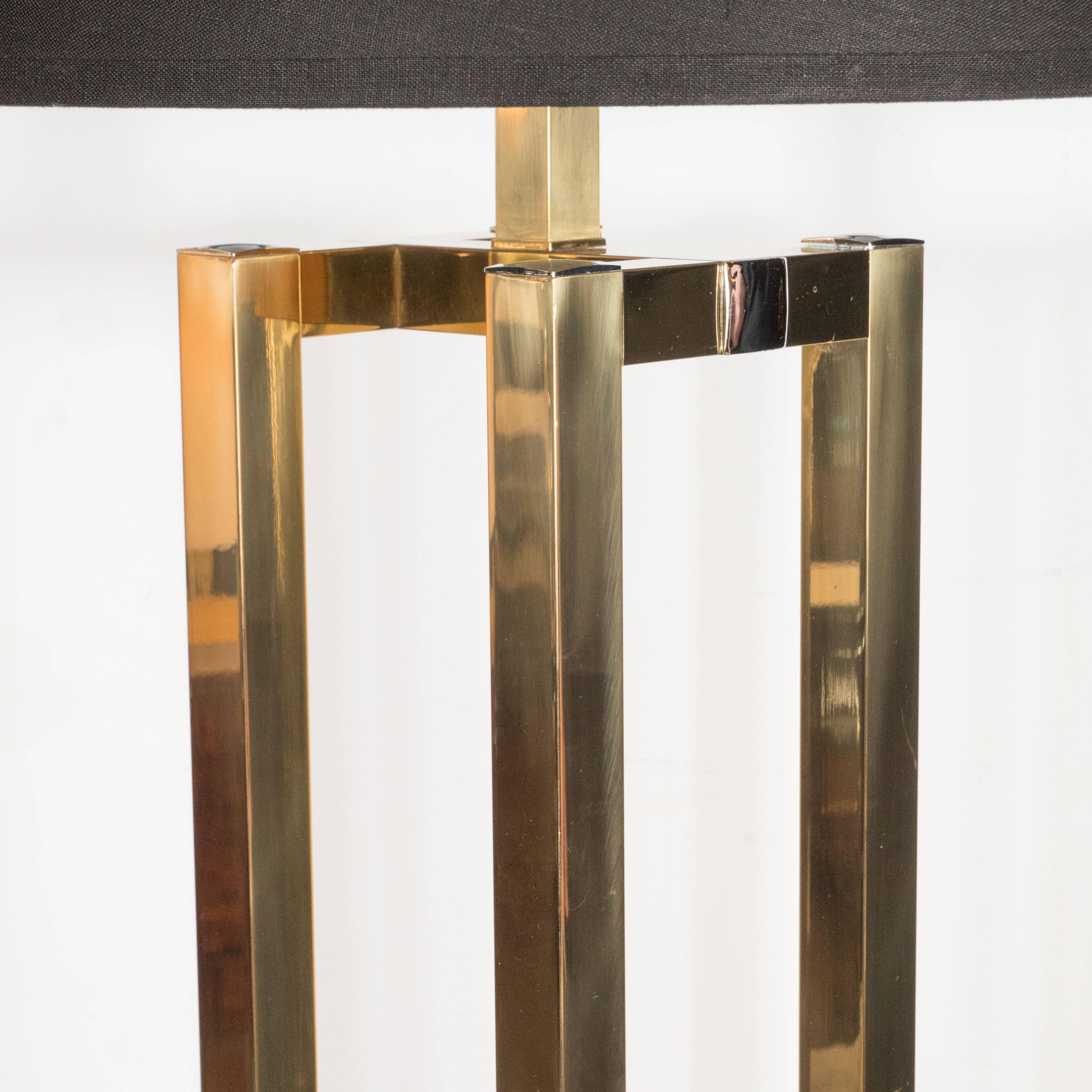 Late 20th Century Pair of Mid-Century Modernist Chrome and Brass Floor Lamps by Willy Rizzo