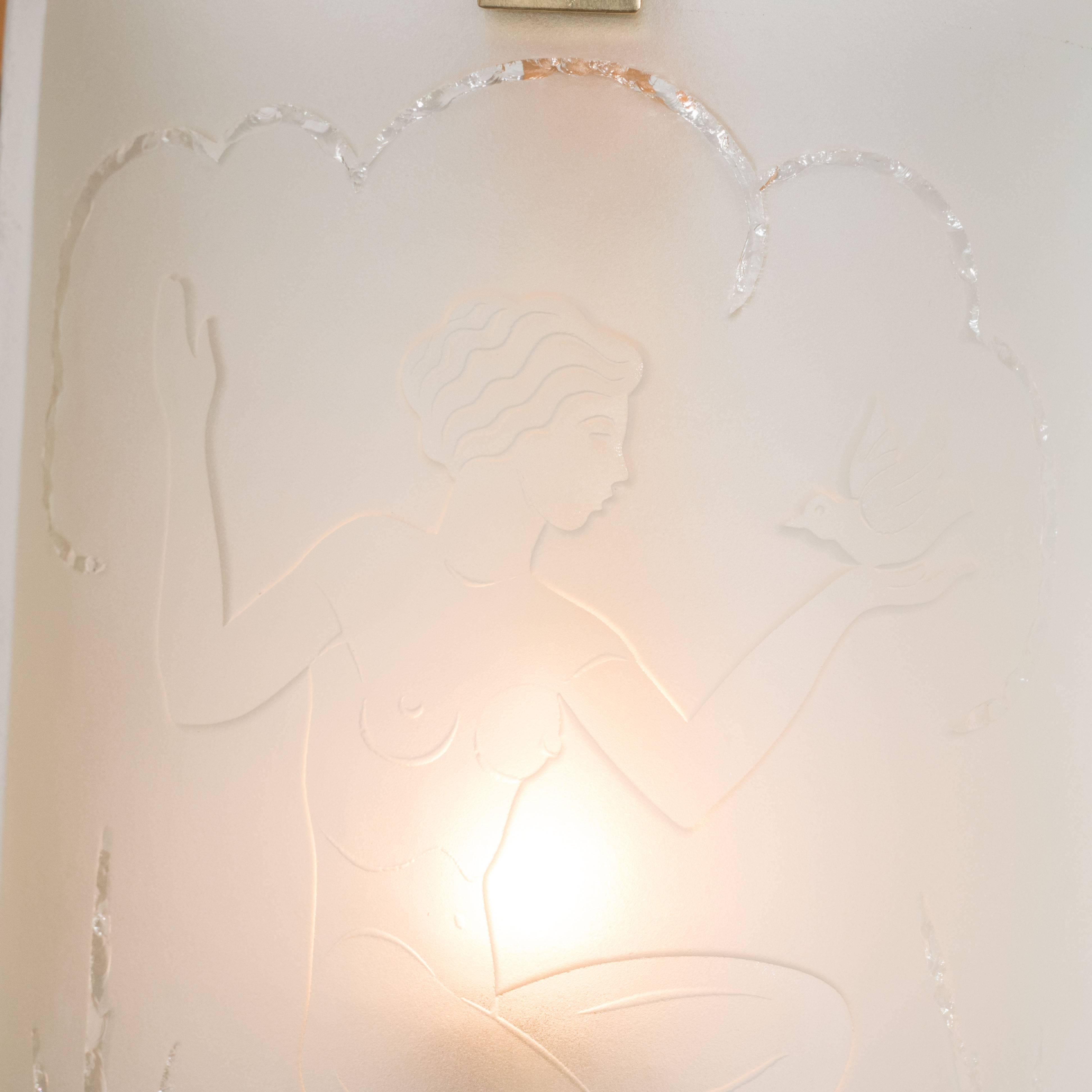 Exceptional Art Deco Swedish Sconces by Kjell Löwenadler for Glössner & Co In Excellent Condition In New York, NY