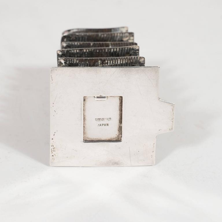 Lustrous MidCentury Japanese Sterling Silver Temple Salt and Pepper Shakers at 1stDibs