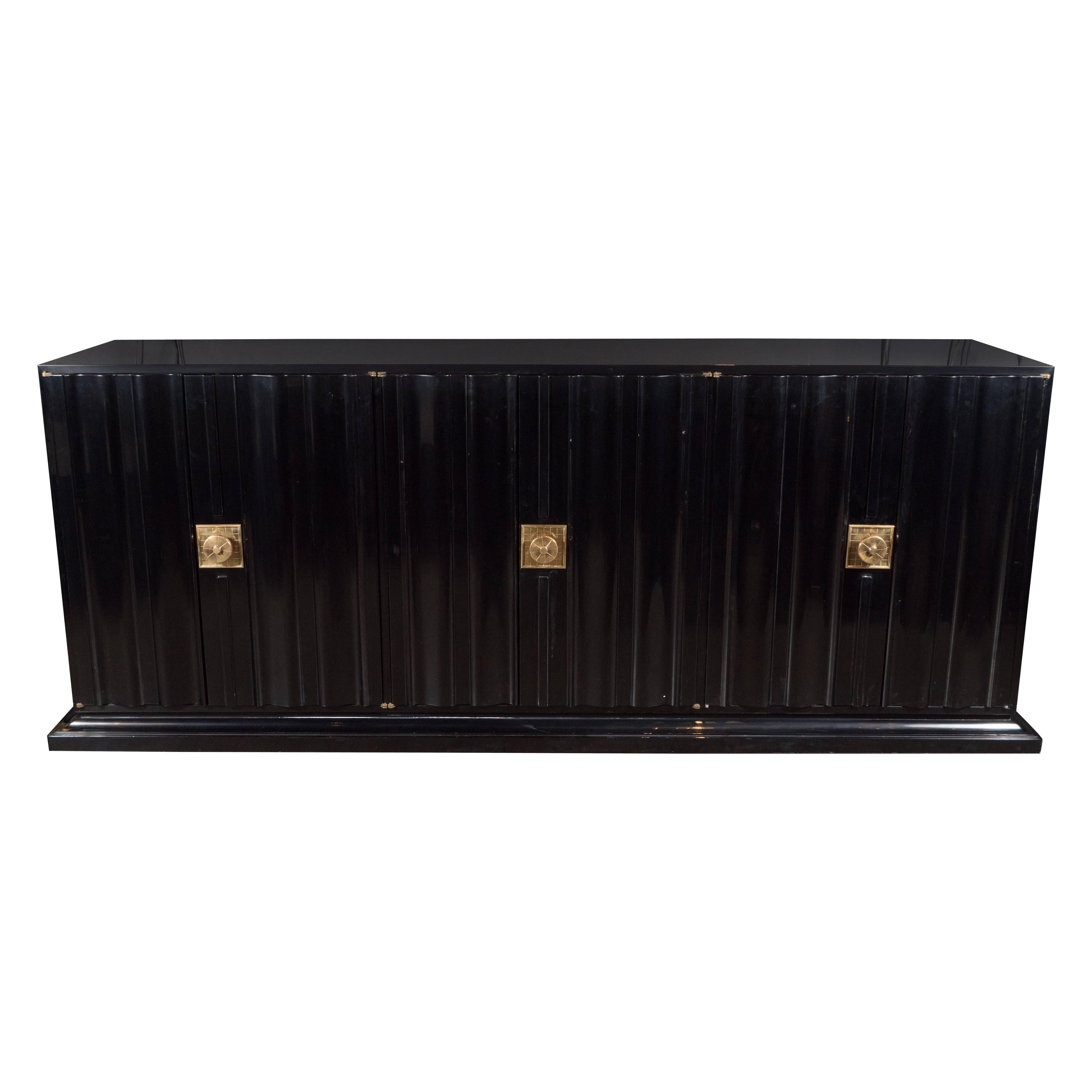 Mid-Century Modern Sideboard by Tommi Parzinger in Ebonized Walnut