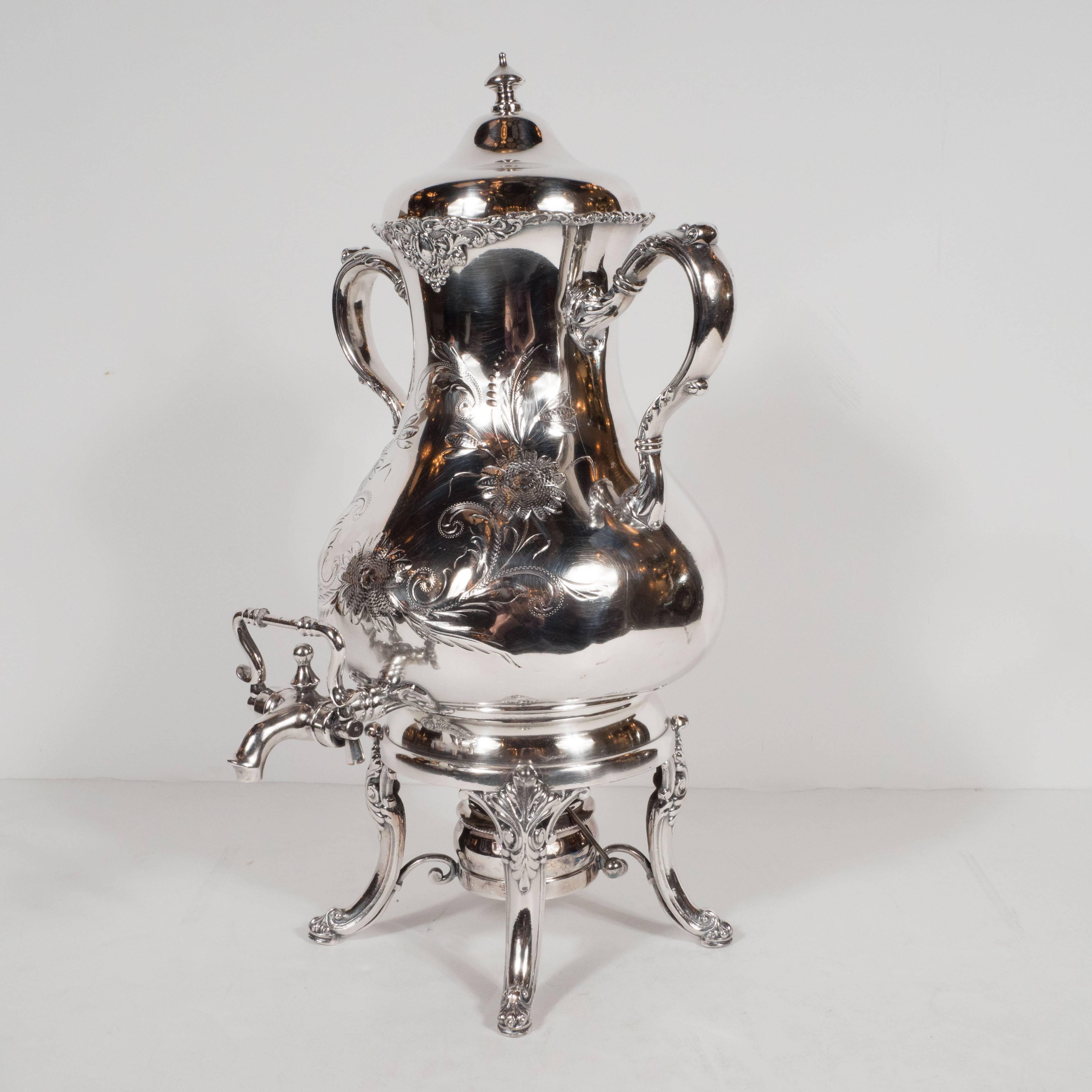 silver plated coffee and tea set