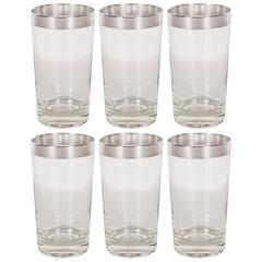 Mid-Century Sterling Silver Overlaid Highball Glasses by Dorothy Thorpe 1