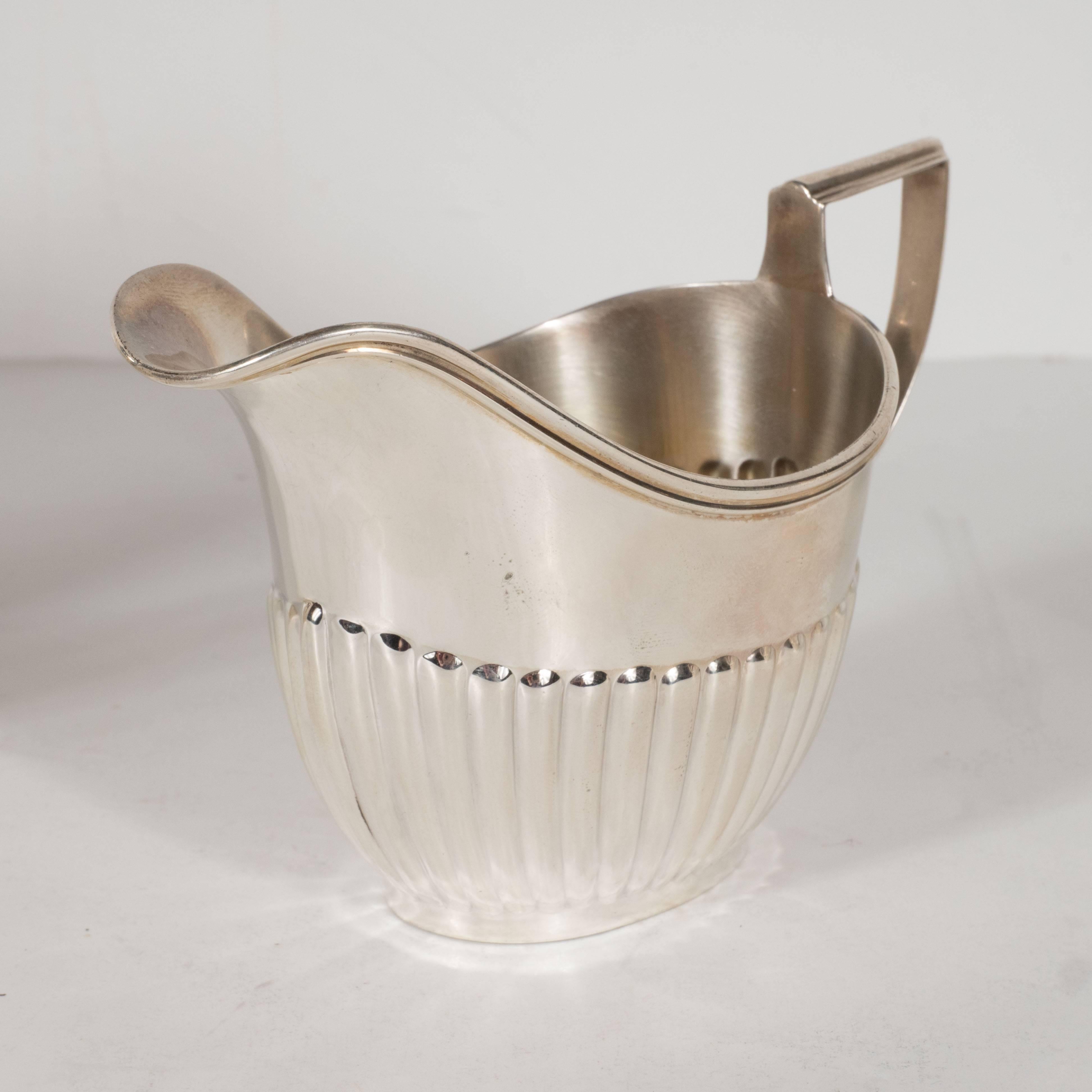 Mid-20th Century Elegant Art Deco Sterling Silver Coffee Service by Ryrie with Ebony Handles