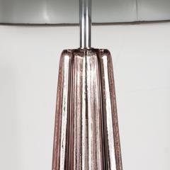 Modernist Smoked Amethyst Handblown Murano Mercury Glass Table Lamps