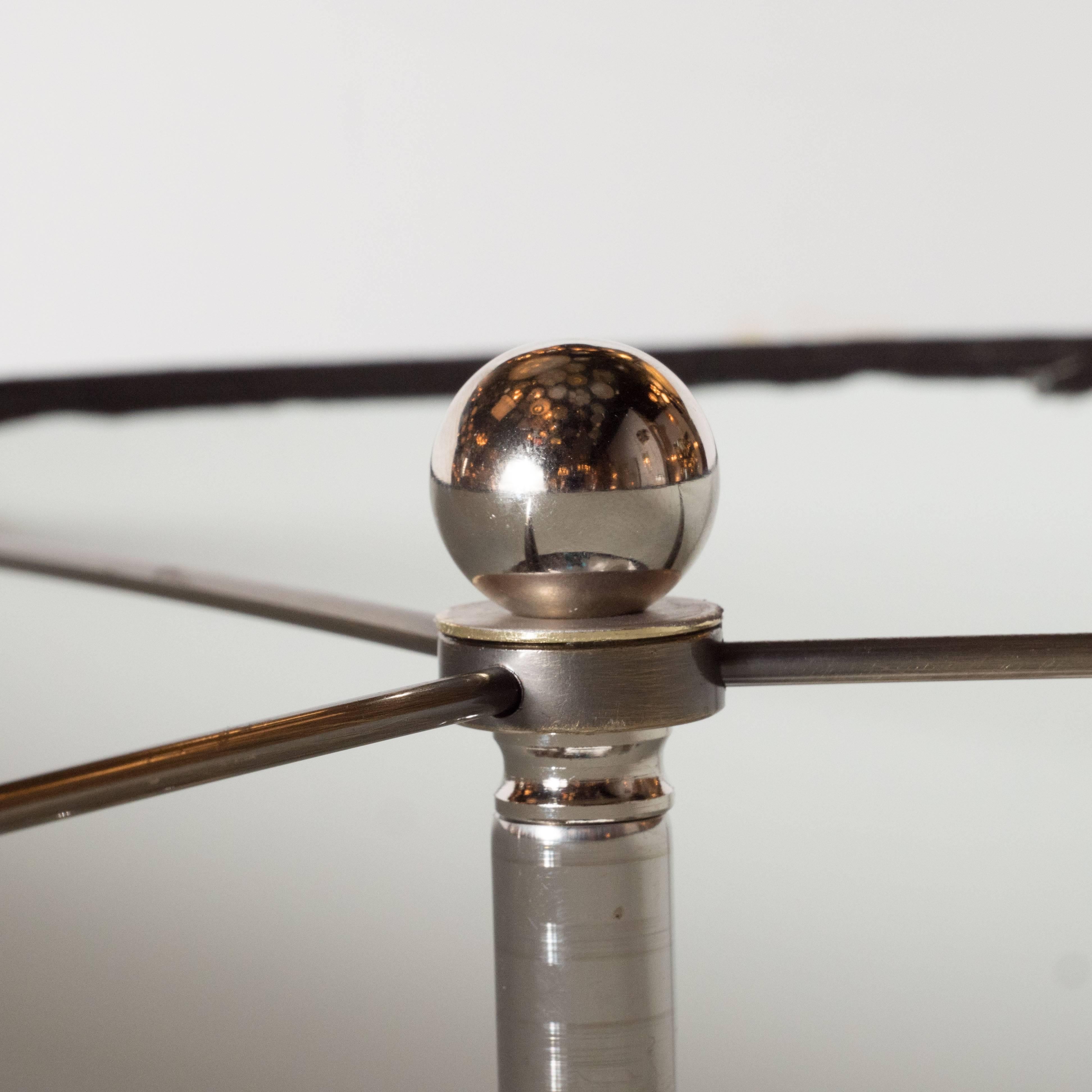Pair of Handblown Smoked Pewter Murano Glass Table Lamps with Chrome Fittings In Excellent Condition For Sale In New York, NY