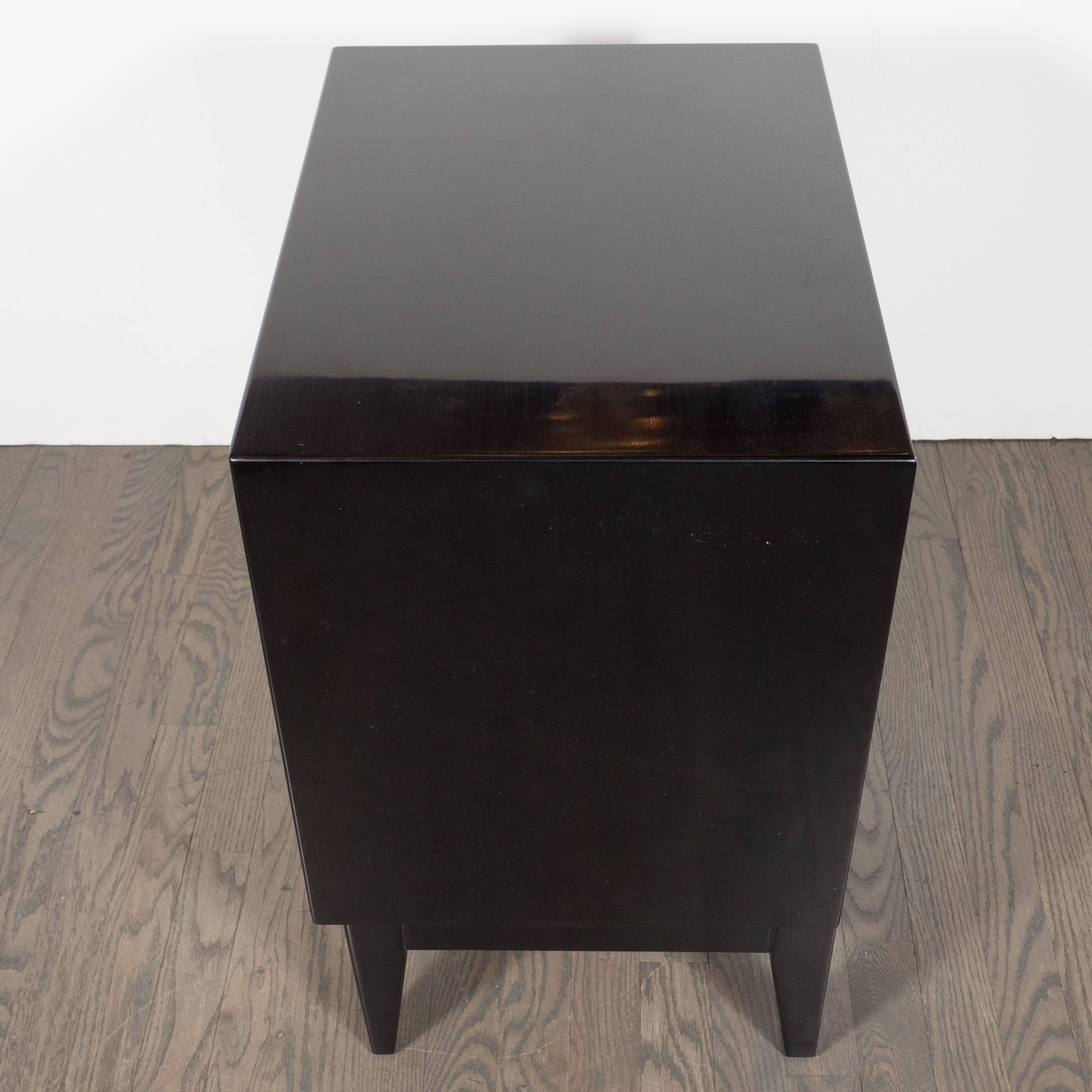 Mid-20th Century Ebonized Walnut Mid-Century Modern Sculptural End Tables or Nightstands