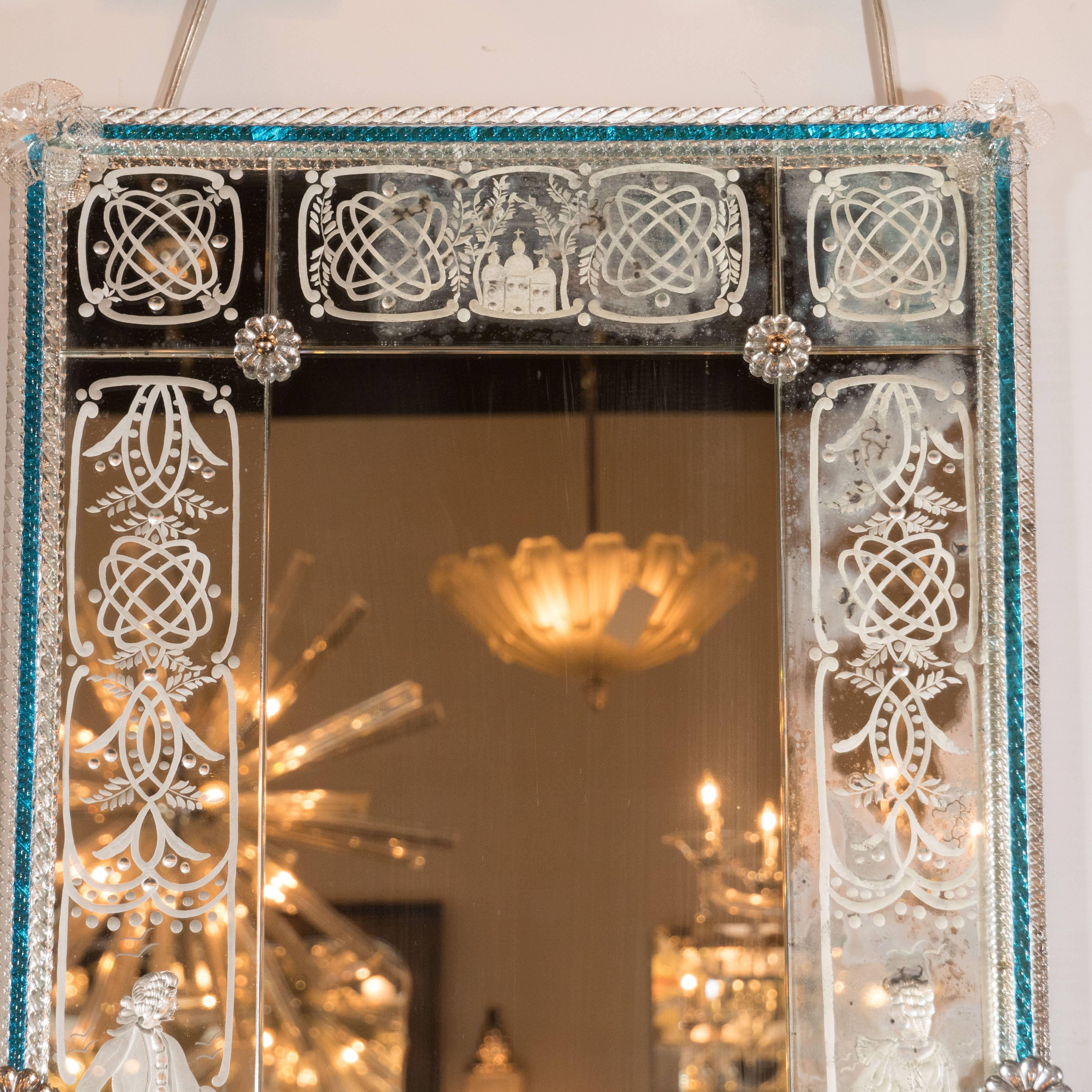 mirror with etched border