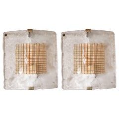 Pair of Mid-Century Modernist Sconces in Handblown Murano Glass by I Tre