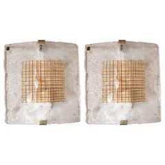 Pair of Mid-Century Modernist Sconces in Handblown Murano Glass by I Tre 4