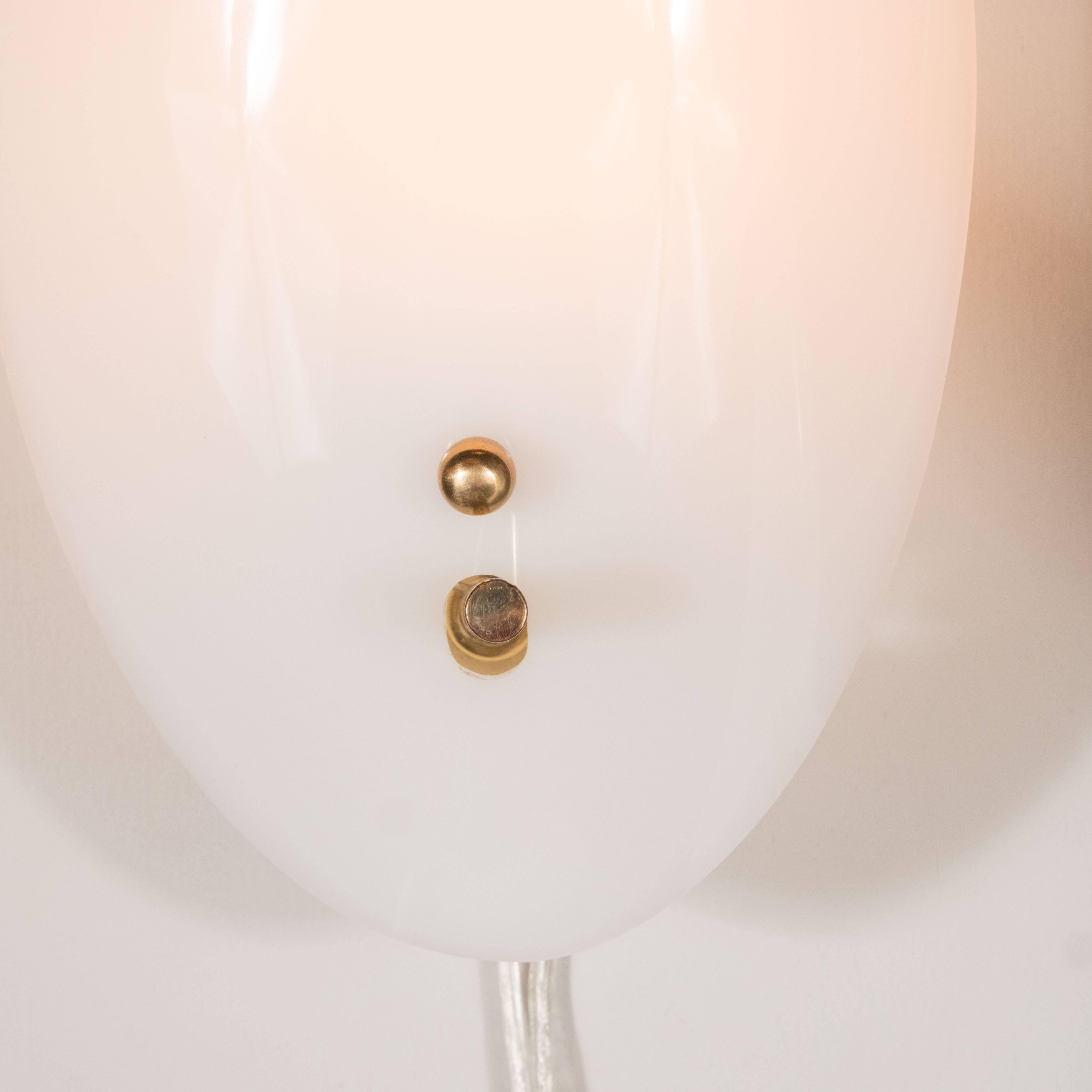 Mid-Century Modern Sophisticated Mid-Century Pair of Ovoid Wall Sconces in Lucite