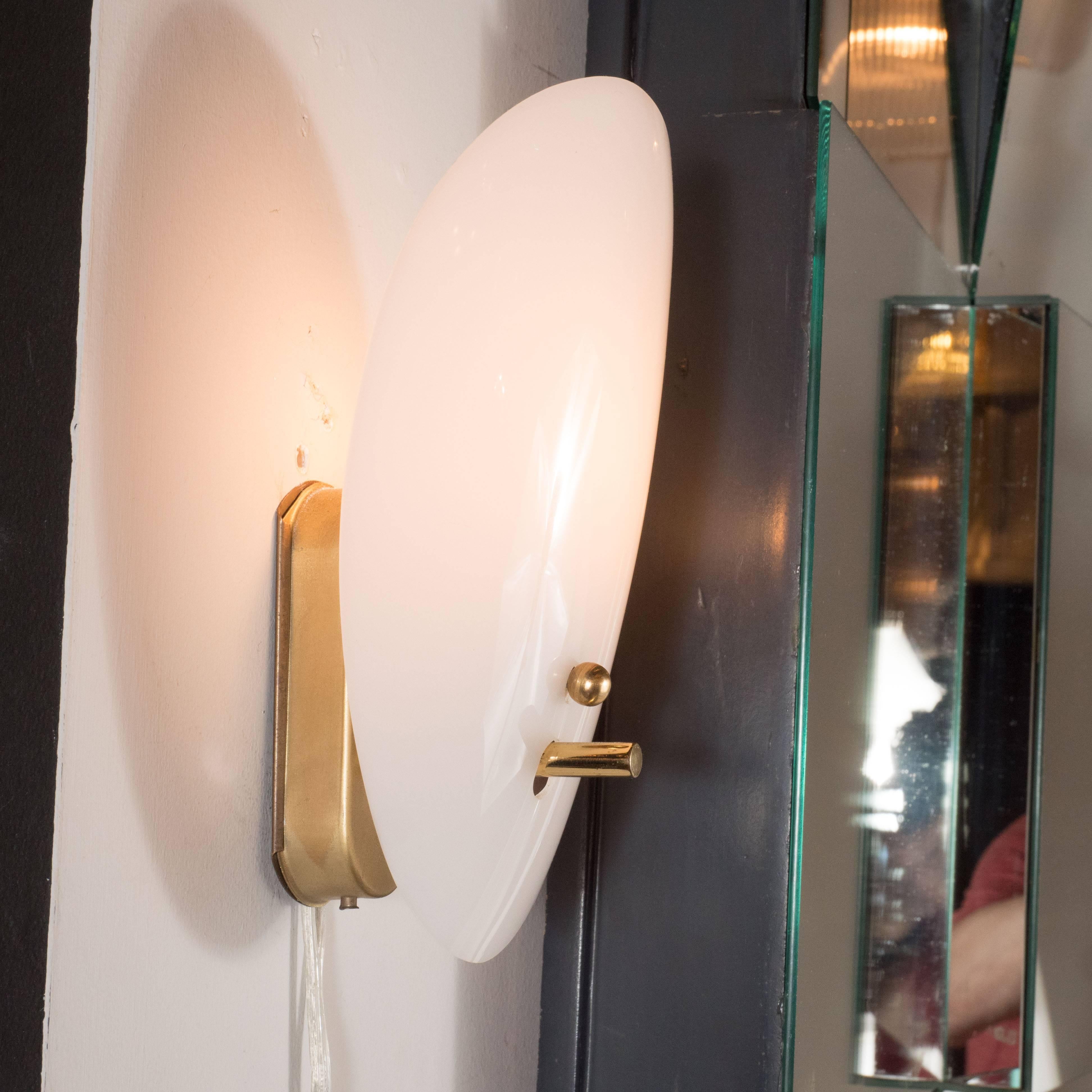 Late 20th Century Sophisticated Mid-Century Pair of Ovoid Wall Sconces in Lucite