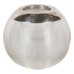 Large Asprey of London Edwardian Match Striker in Sterling and Glass, circa 1900