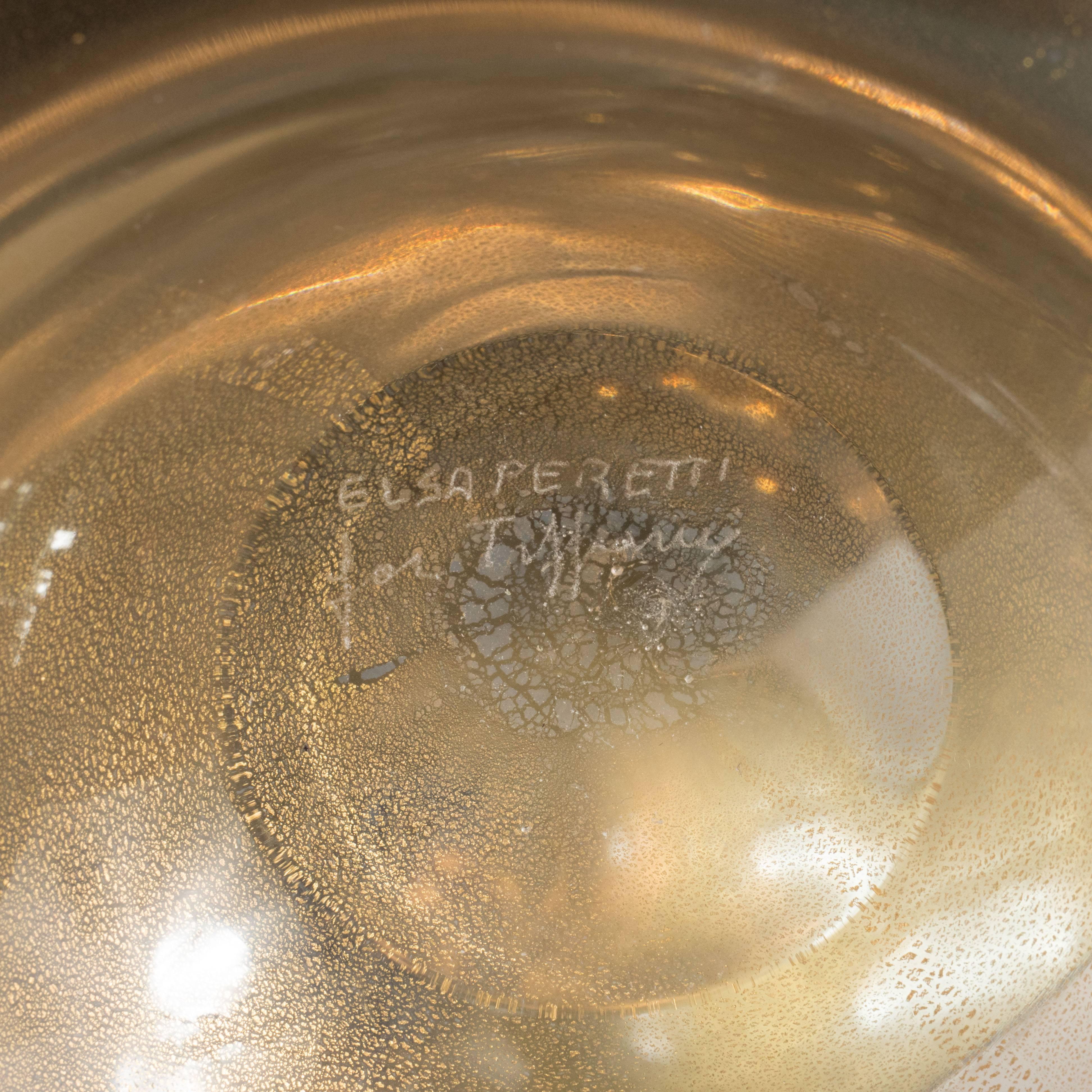 Handblown Murano Glass 24-Karat Gold Flecked Elsa Peretti for Tiffany Bowl 1