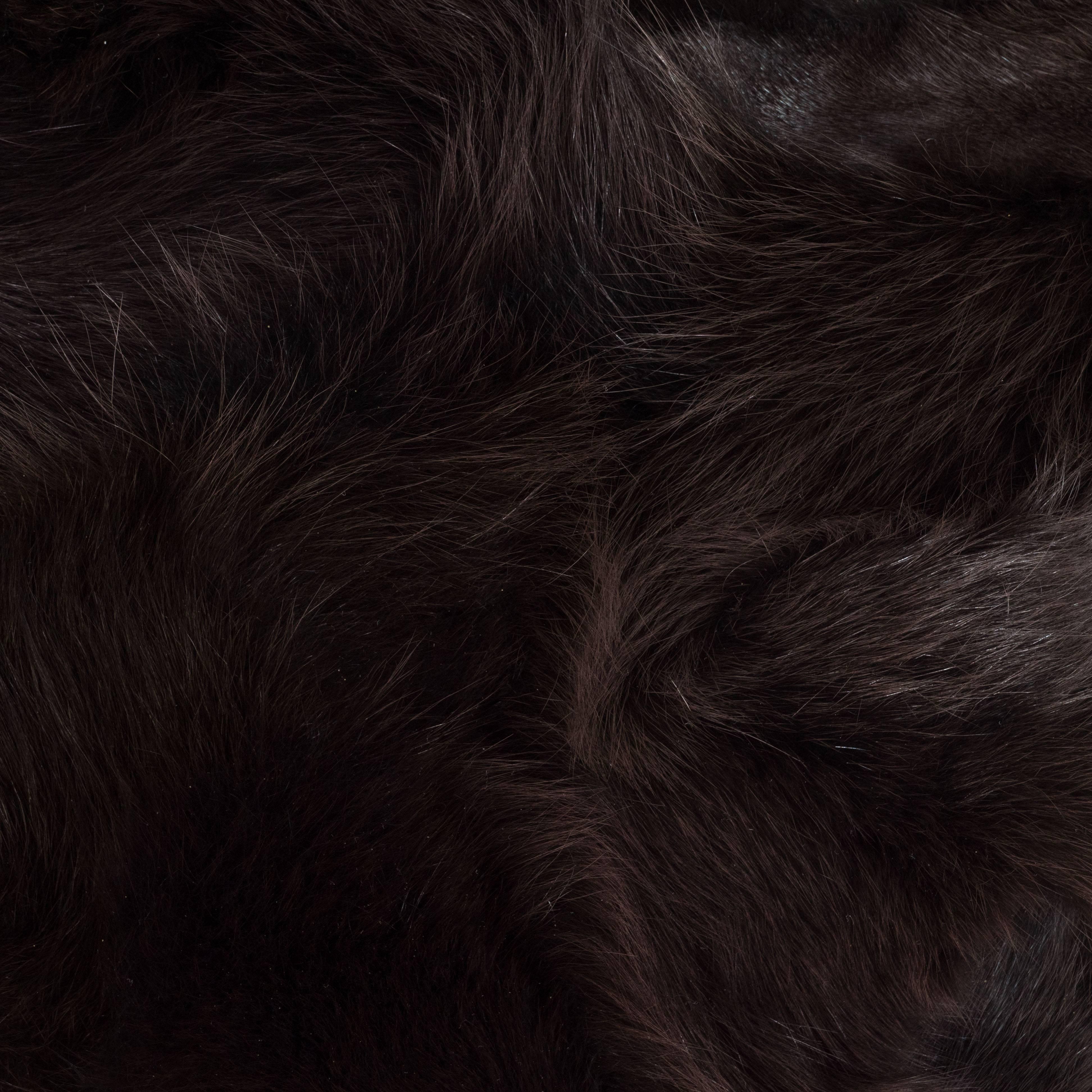 Luxurious Custom New Handmade Fox Fur Pillows in a Stunning Onyx Shade For Sale 1