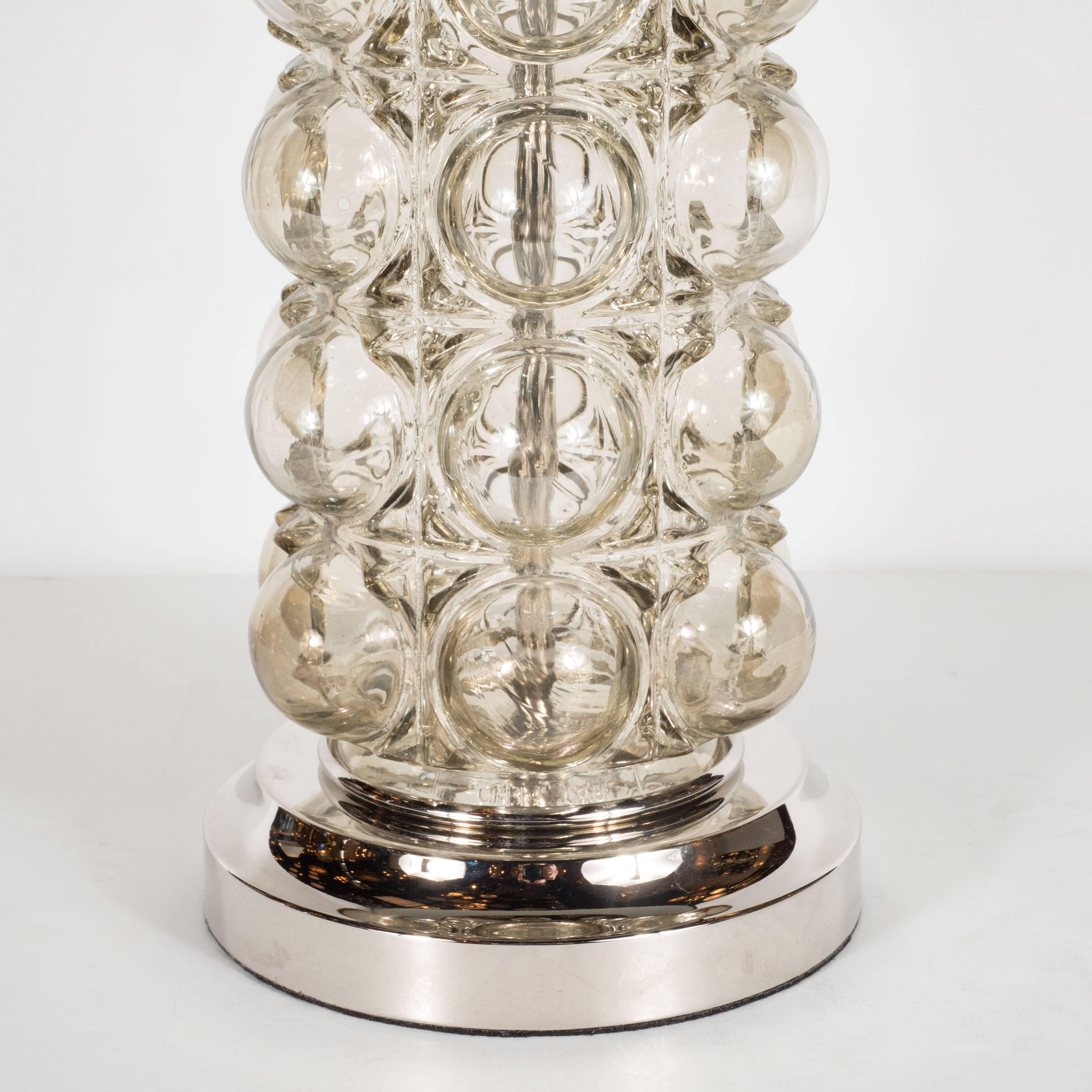Italian Mid-Century Modernist Bubble Lamps in Smoked Glass by Nemo of Italy