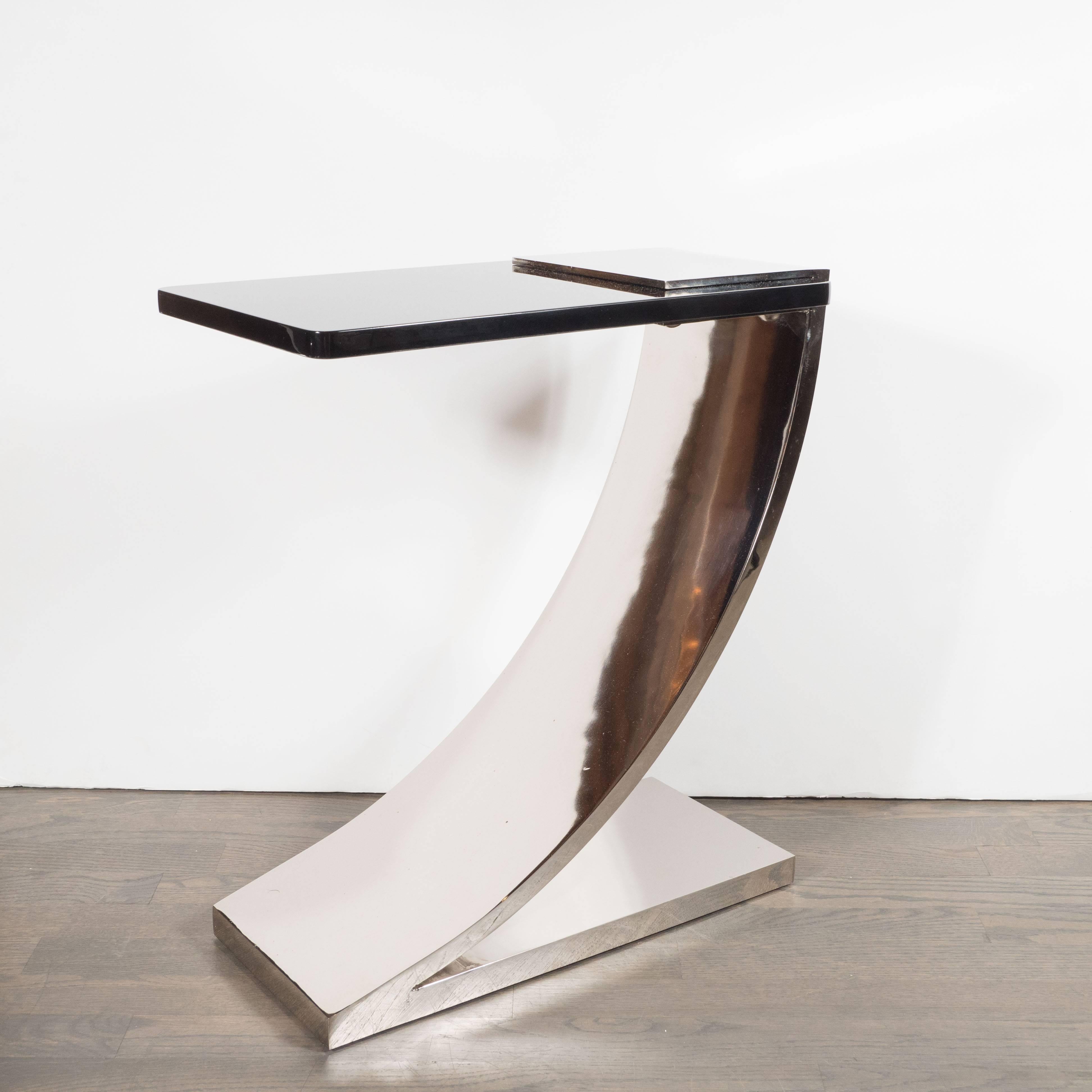This modernist side or drinks table offers a 