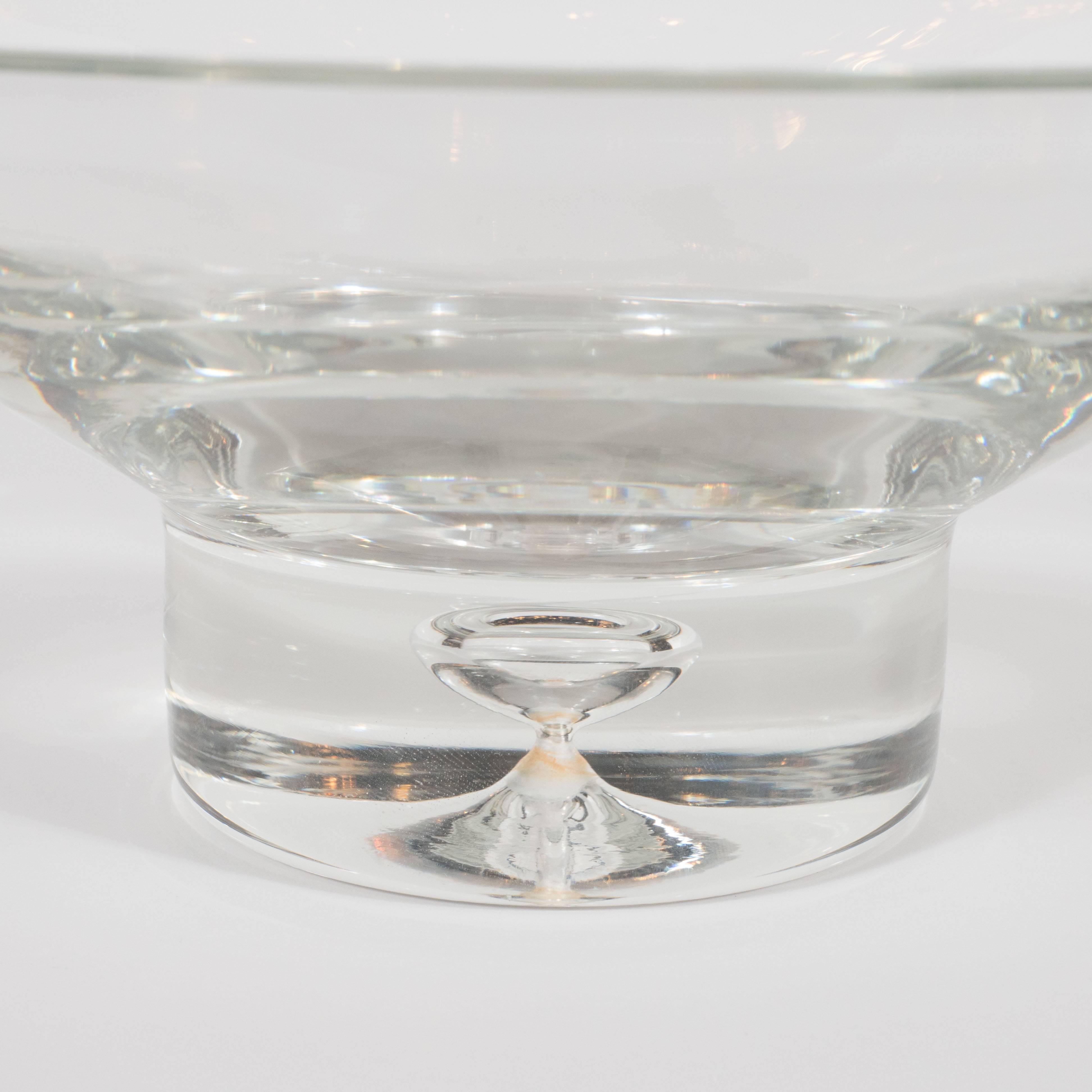 Late 20th Century Mid-Century Modern Bowl with Suspended Bubble Detail by Steuben Glass