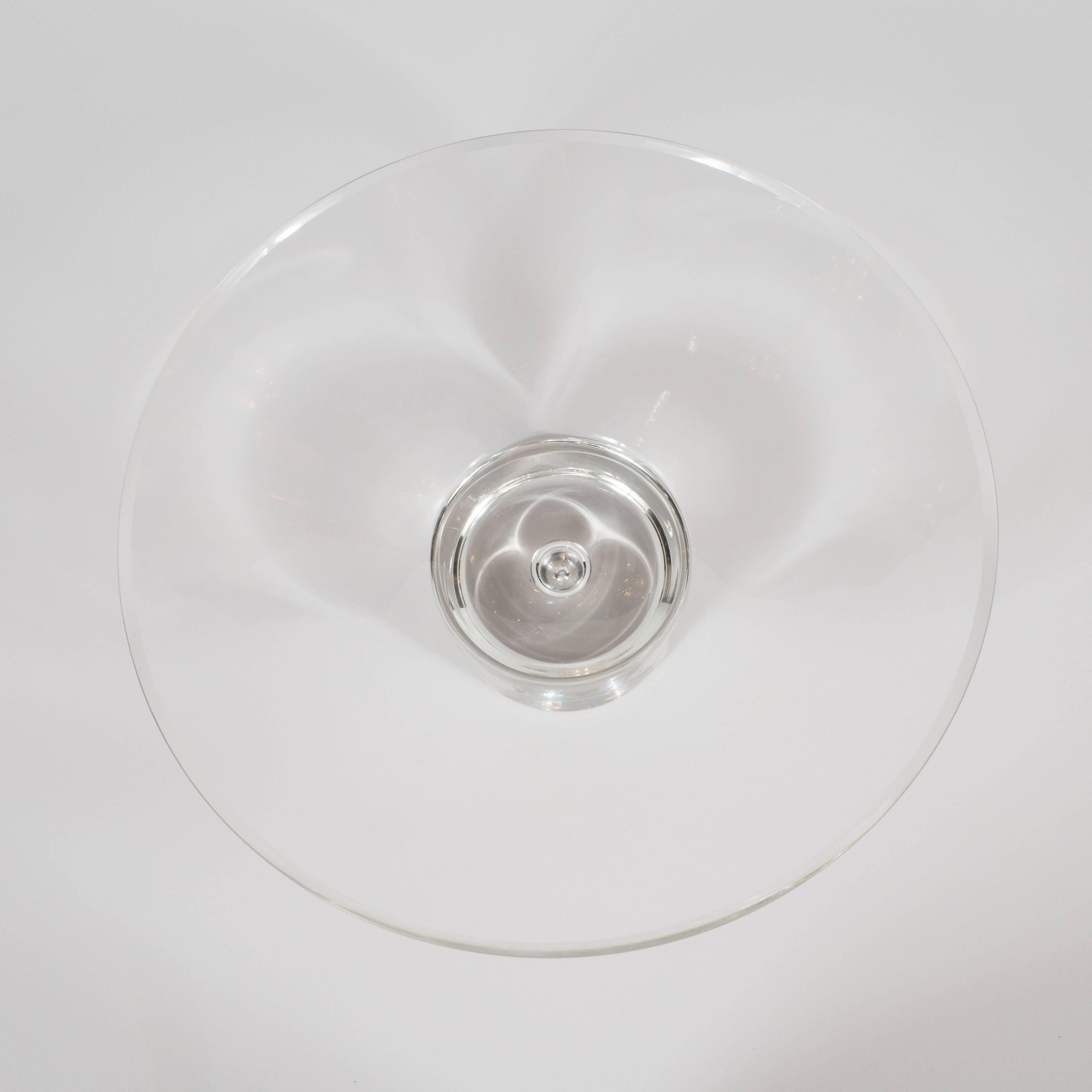 American Mid-Century Modern Bowl with Suspended Bubble Detail by Steuben Glass