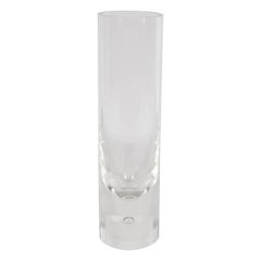 Retro Mid-Century Modern Cylindrical Glass Vase with Bubble Detail by Steuben