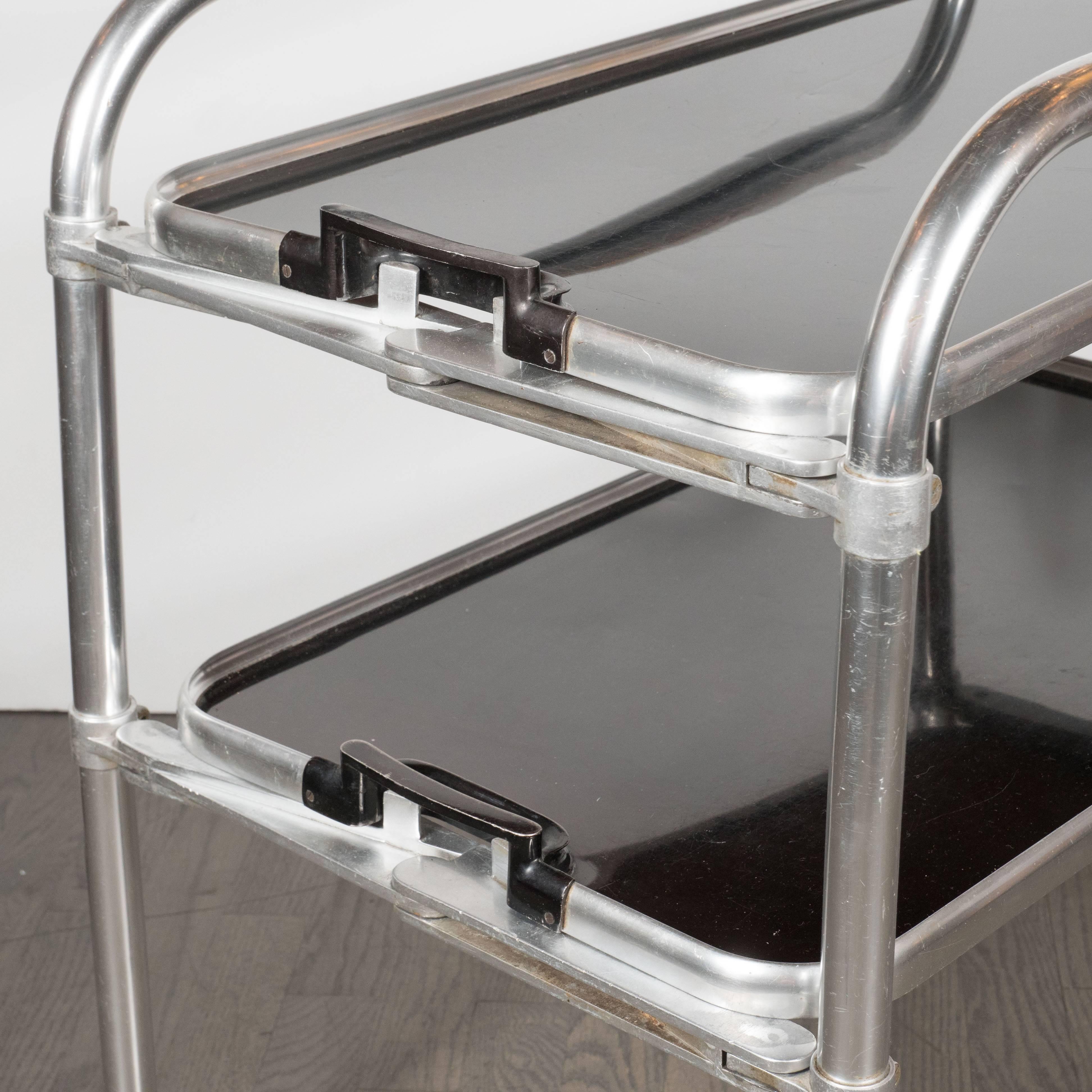 Art Deco Machine Age Bar Cart in Aluminium and Bakelite, American, circa 1935 1