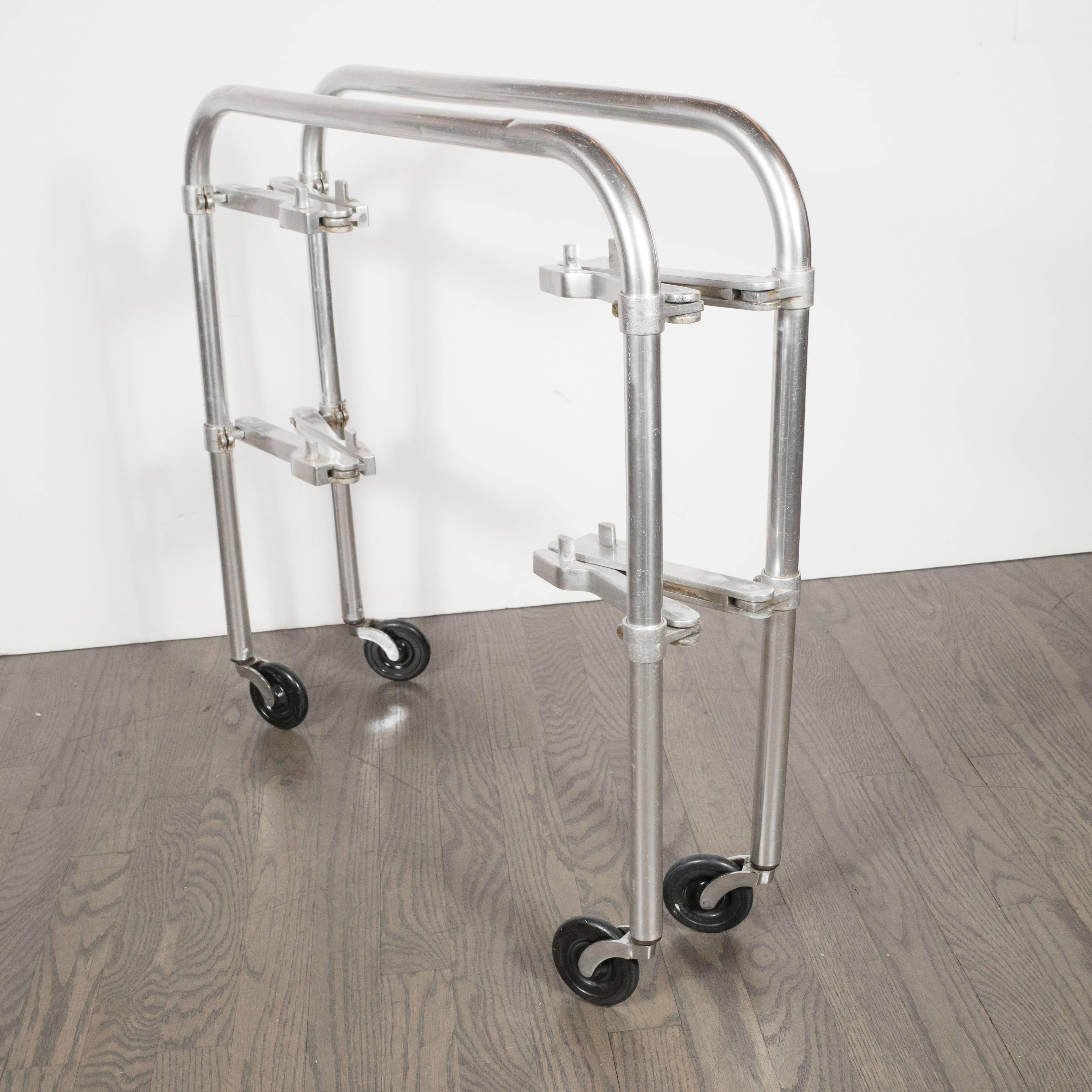 Art Deco Machine Age Bar Cart in Aluminium and Bakelite, American, circa 1935 4