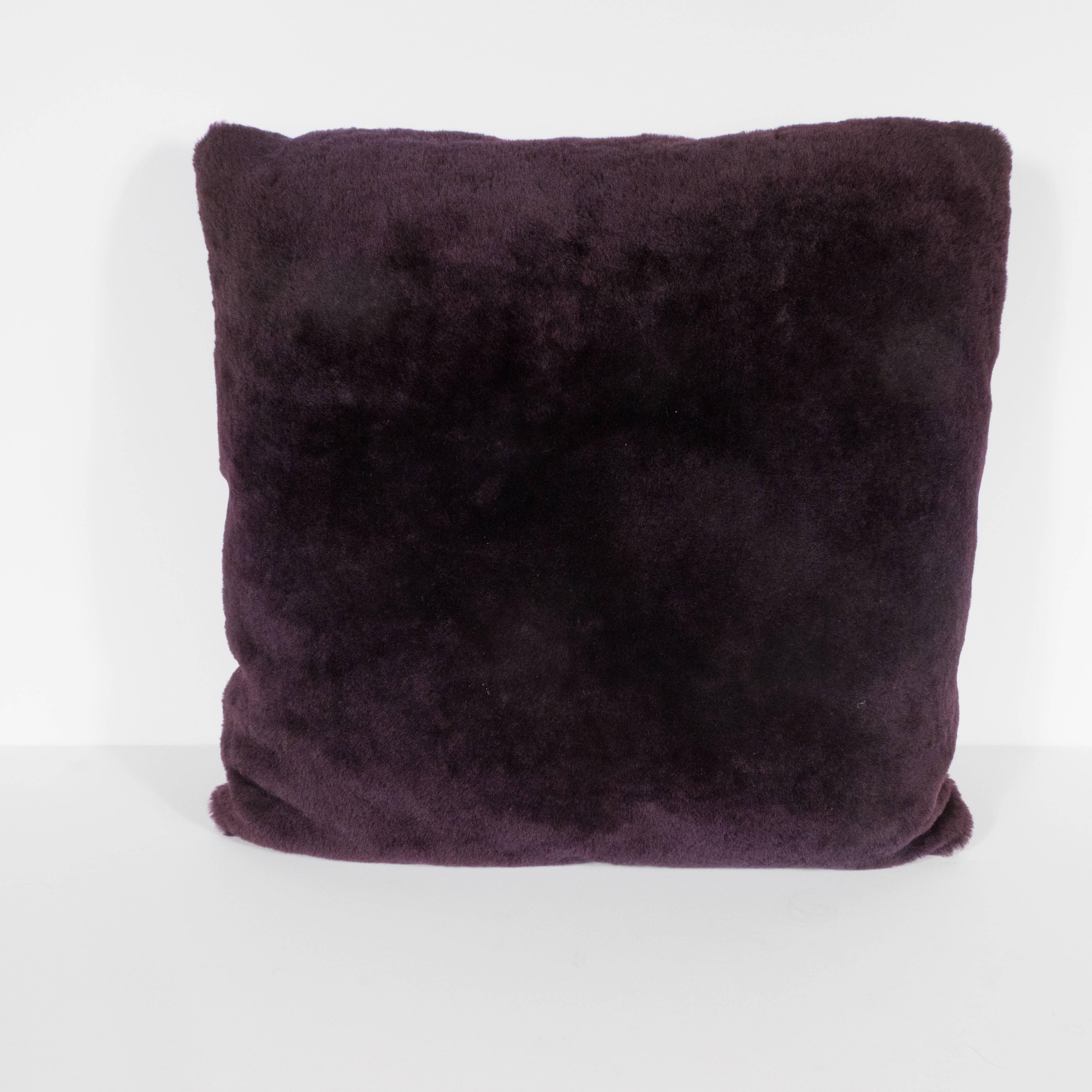 Contemporary Custom Handmade Pillows in Luxe Smoked Amethyst Loro Piana Cashmere