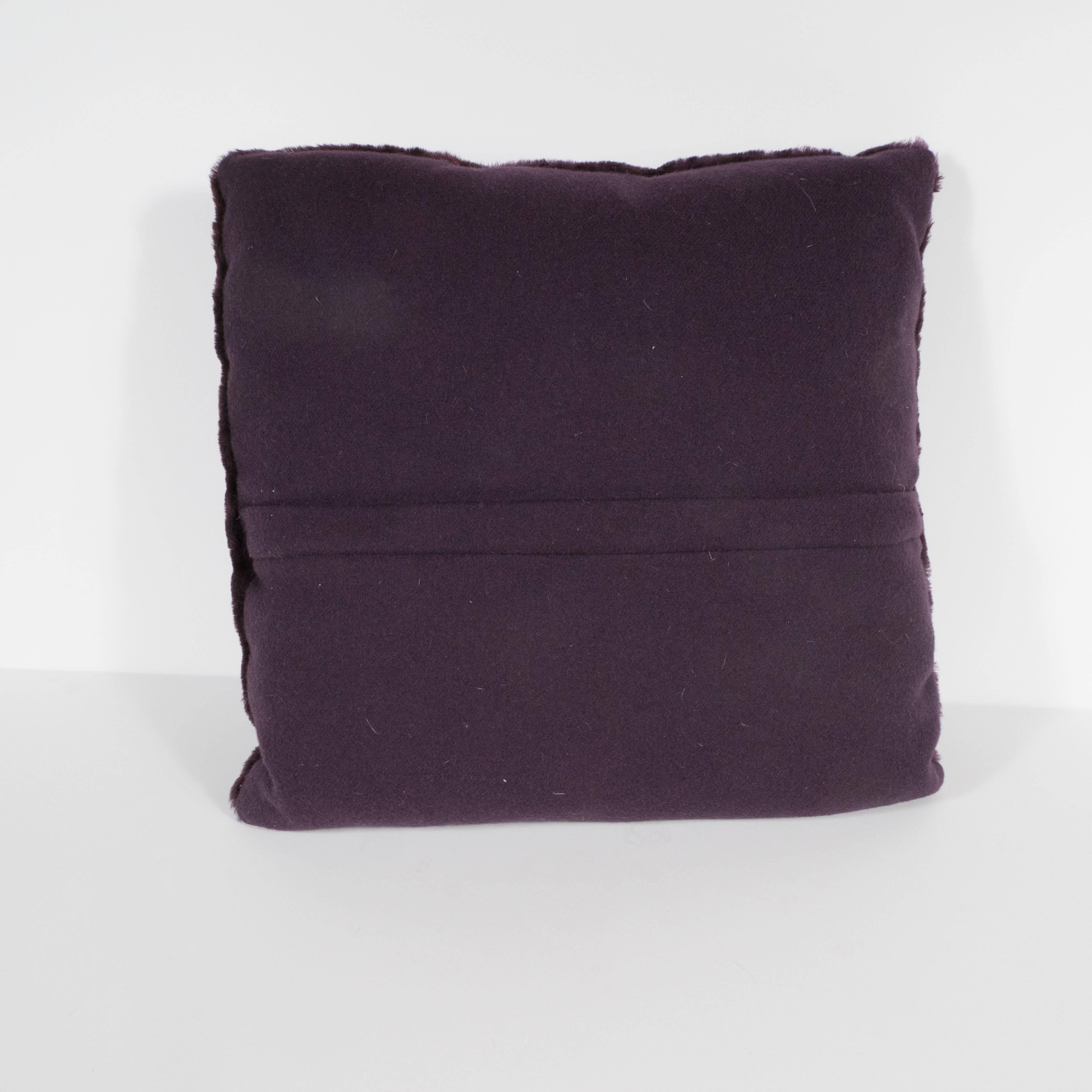 Modern Custom Handmade Pillows in Luxe Smoked Amethyst Loro Piana Cashmere