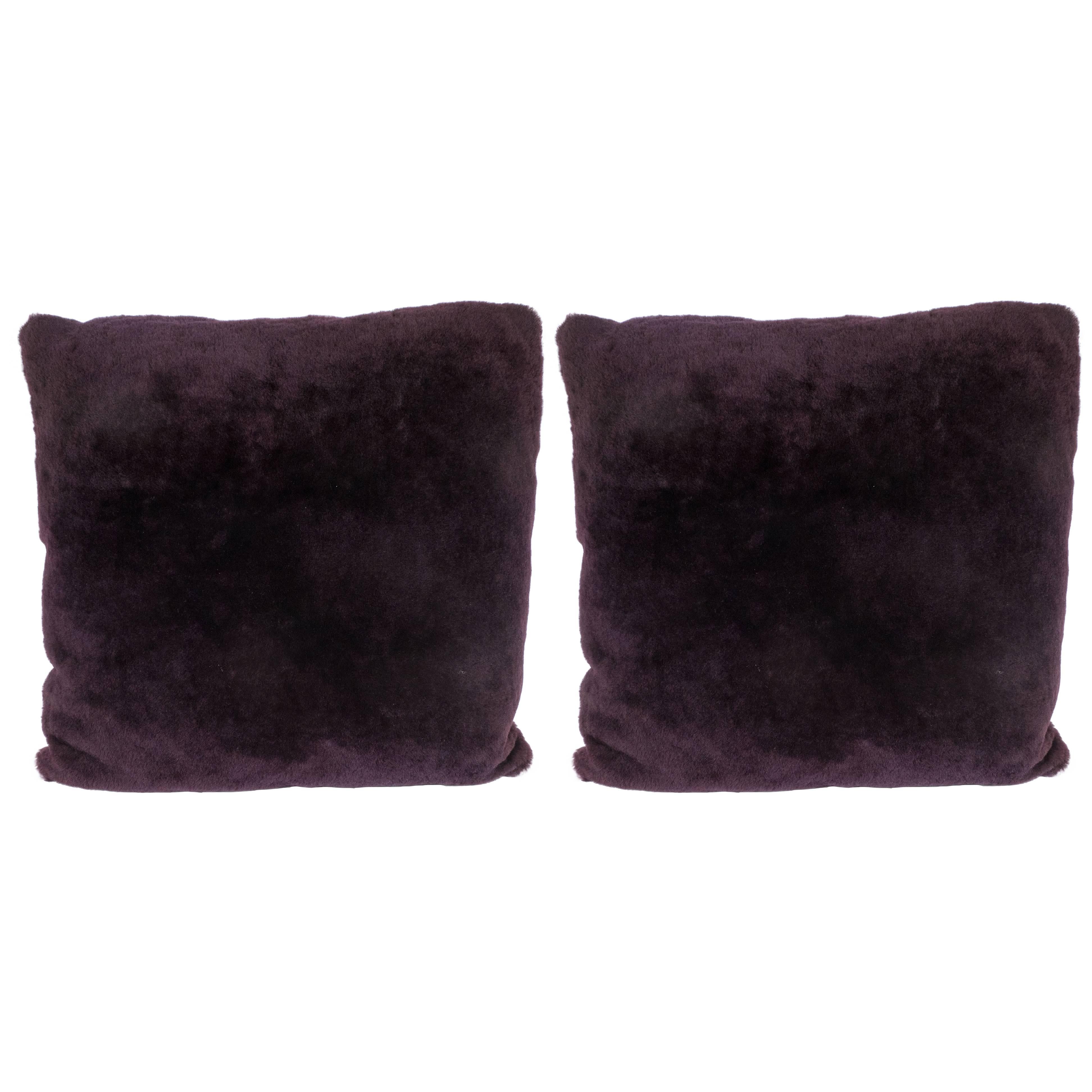 Custom Handmade Pillows in Luxe Smoked Amethyst Loro Piana Cashmere