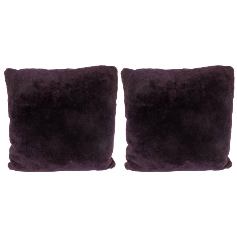 Custom Handmade Pillows in Luxe Smoked Amethyst Loro Piana Cashmere For
