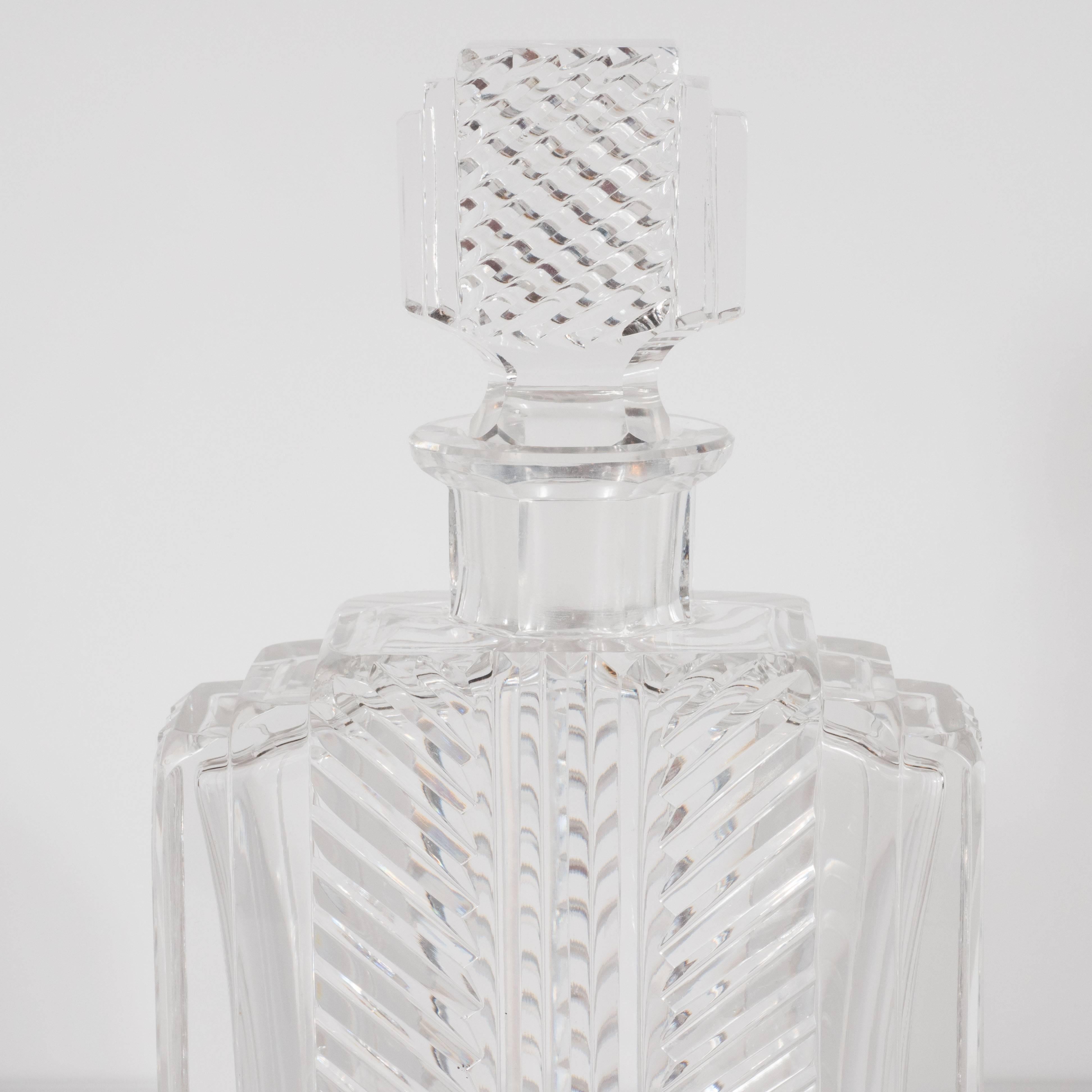 Exquisite Skyscraper Style Crystal Art Deco Hand-Cut & Beveled Crystal Decanter 3