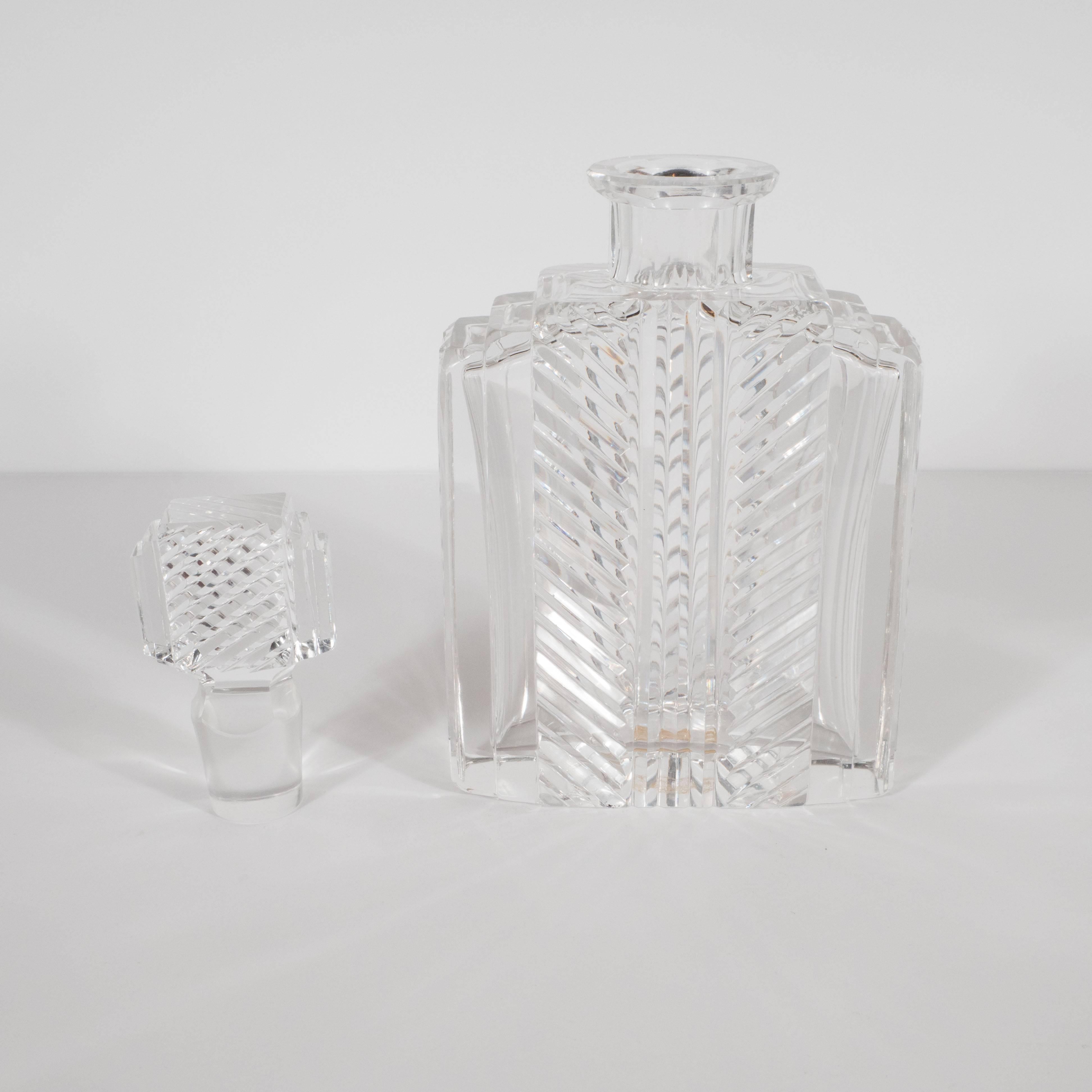 Exquisite Skyscraper Style Crystal Art Deco Hand-Cut & Beveled Crystal Decanter 1
