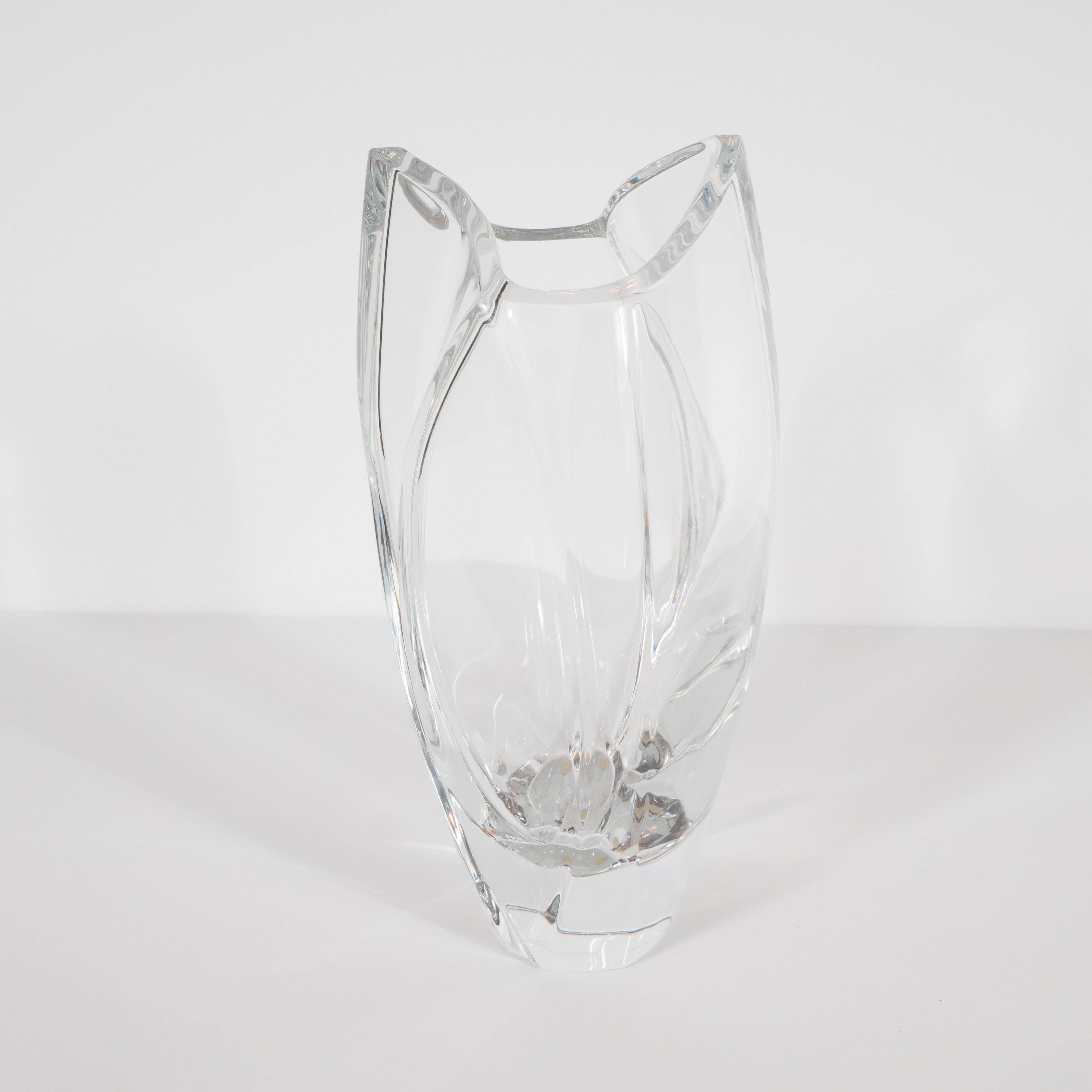 hexagonal glass vase