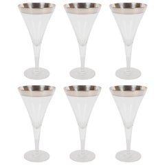 Mid-Century Sterling Silver Overlaid Martini/Wine Glasses by Dorothy Thorpe 1