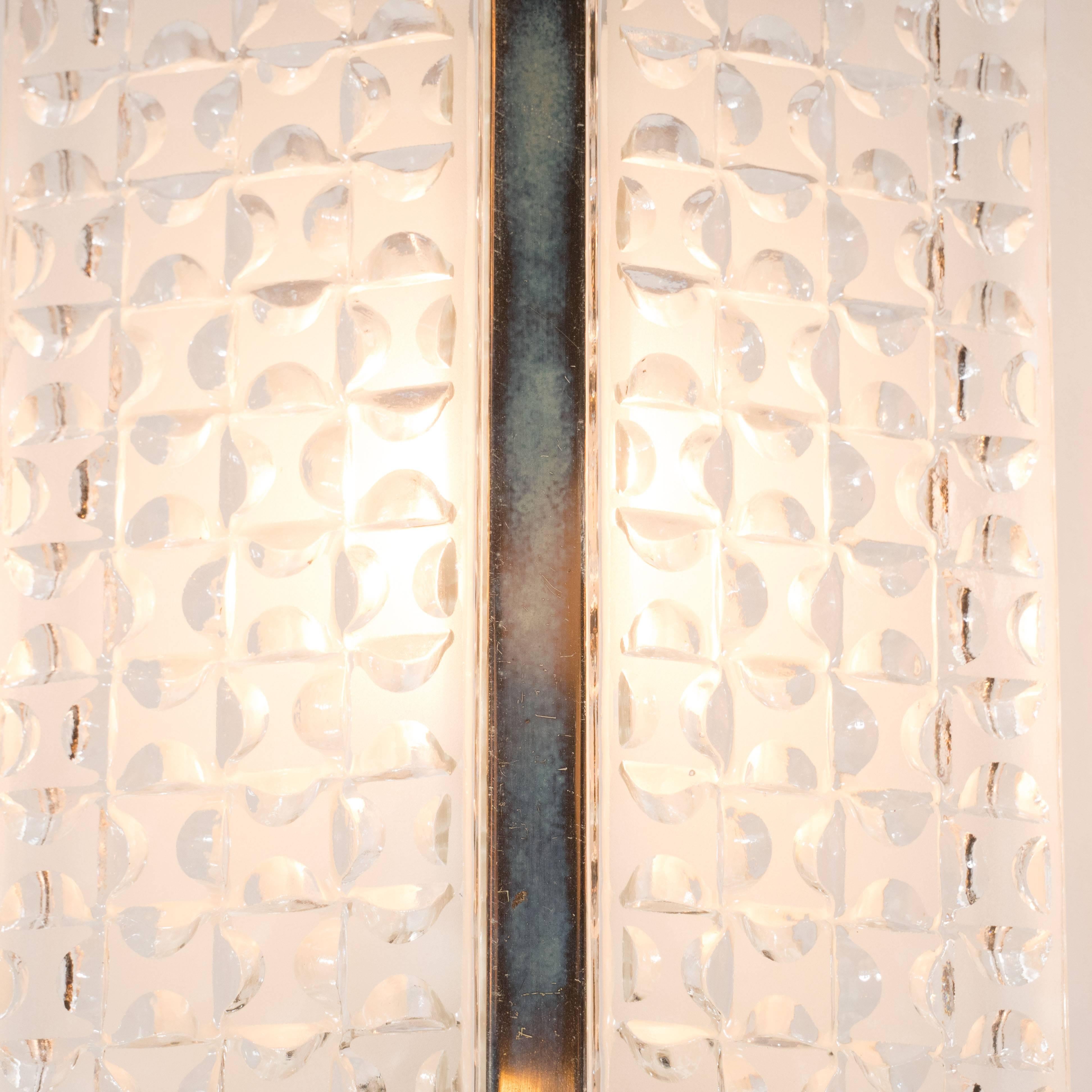 Mid-Century Modern Wall Sconces in Frosted Glass and Chrome 1