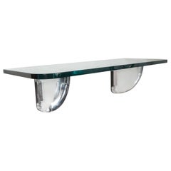 Mid-Century Modern Lucite Wall Console in the Manner of Karl Springer